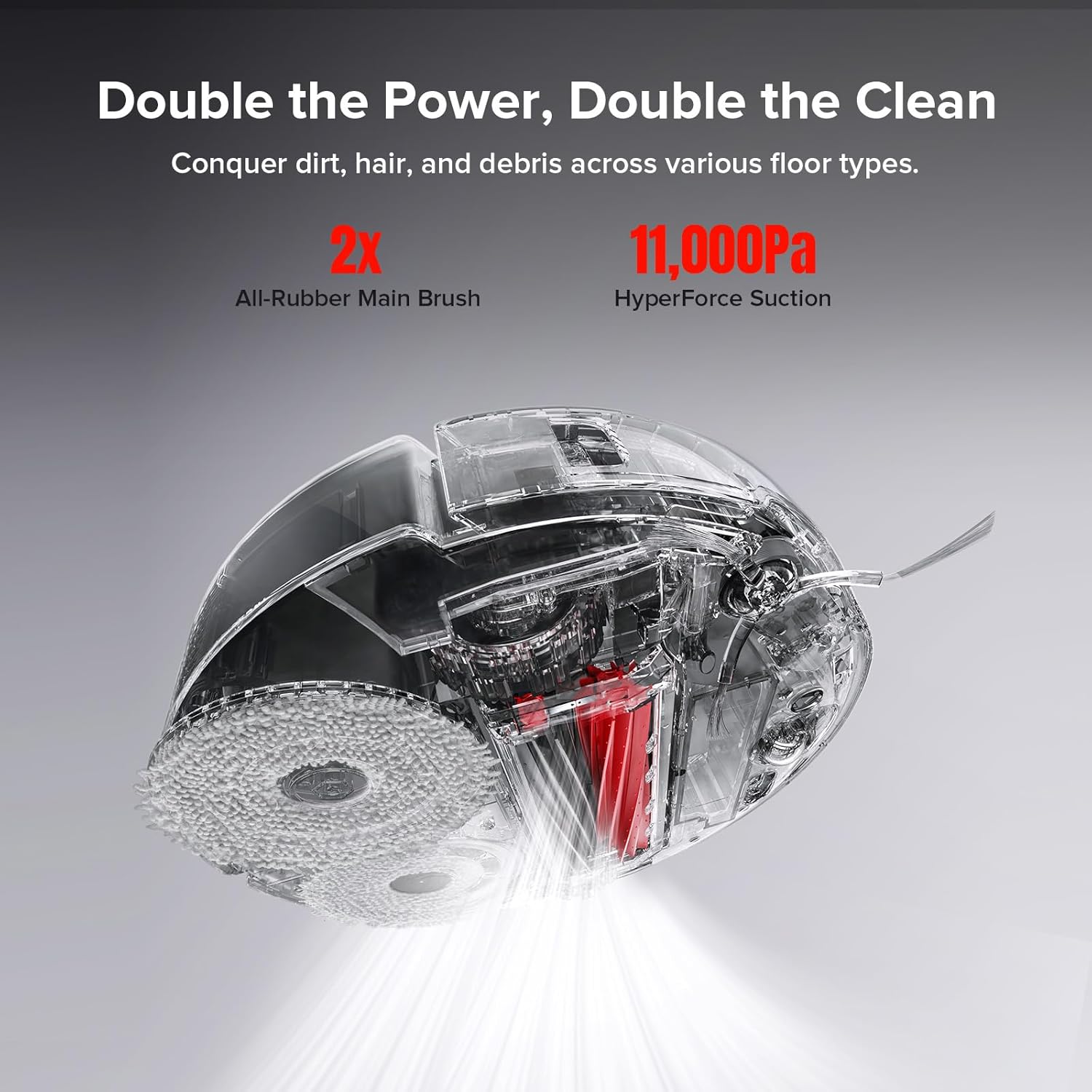 roborock Qrevo Slim Robot Vacuum and Mop Combo, 8.2cm Ultra-Slim, 3D Sensing Tech, Advanced Obstacle Recognition, 11,000Pa Suction, FlexiArm Side Brush & Mop, Auto Mop Washing & Drying, Self-Emptying