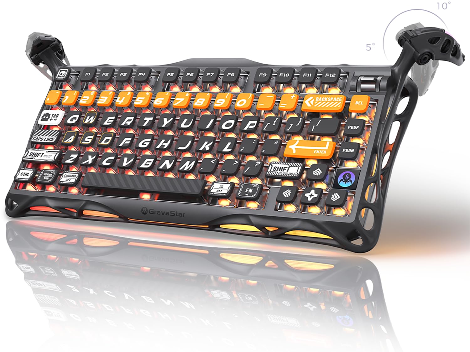 GravaStar Mercury K1 Pro Wireless Mechanical Gaming Keyboard, Aluminum Alloy 75% Layout, Hot-Swappable RGB Custom Keyboard with Linear Switches – Handcrafted Battle-Worn Yellow Edition
