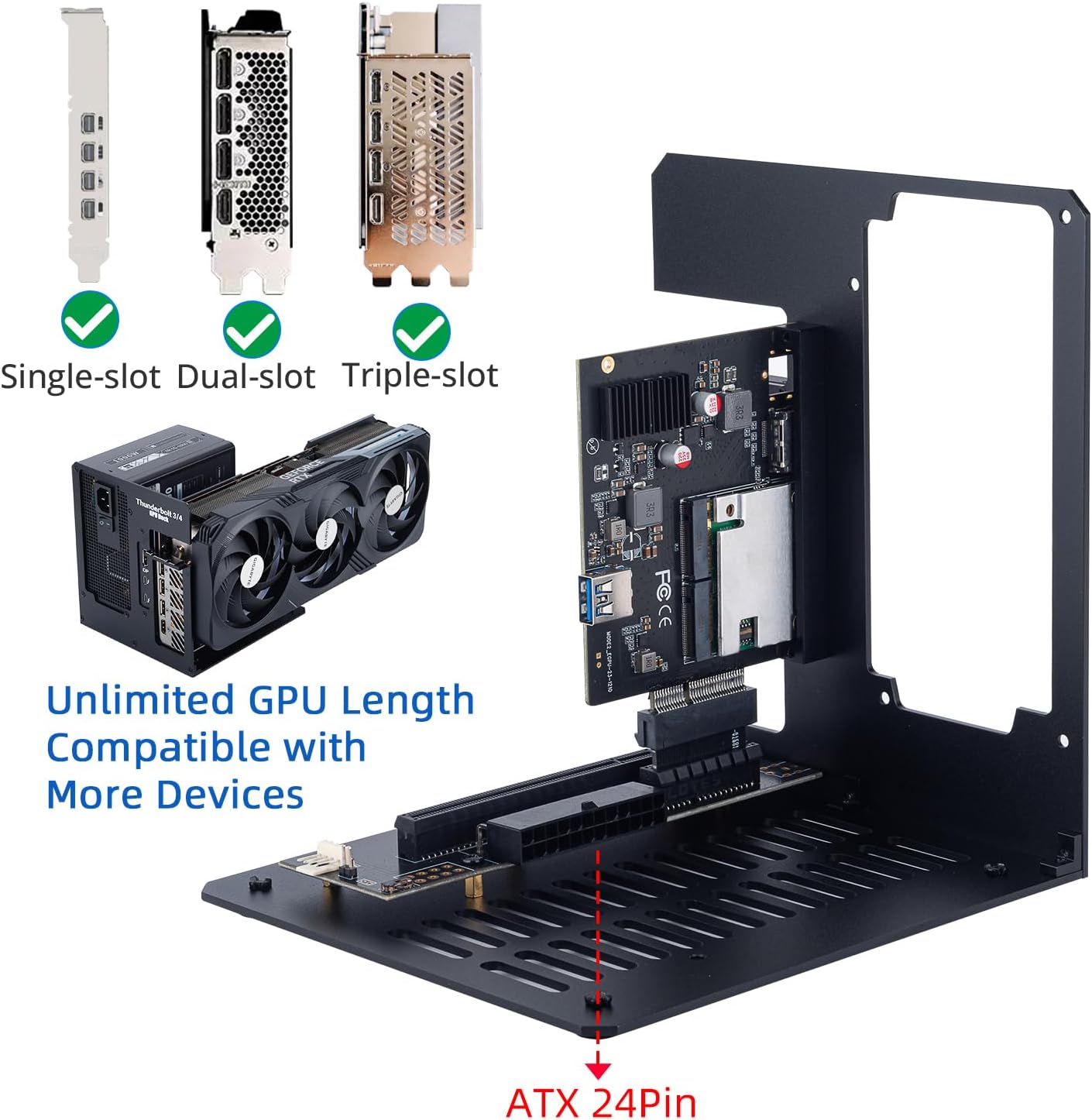 eGPU Enclosure Thunderbolt 3/4 USB4 40Gbps PD 85W Charging External GP
