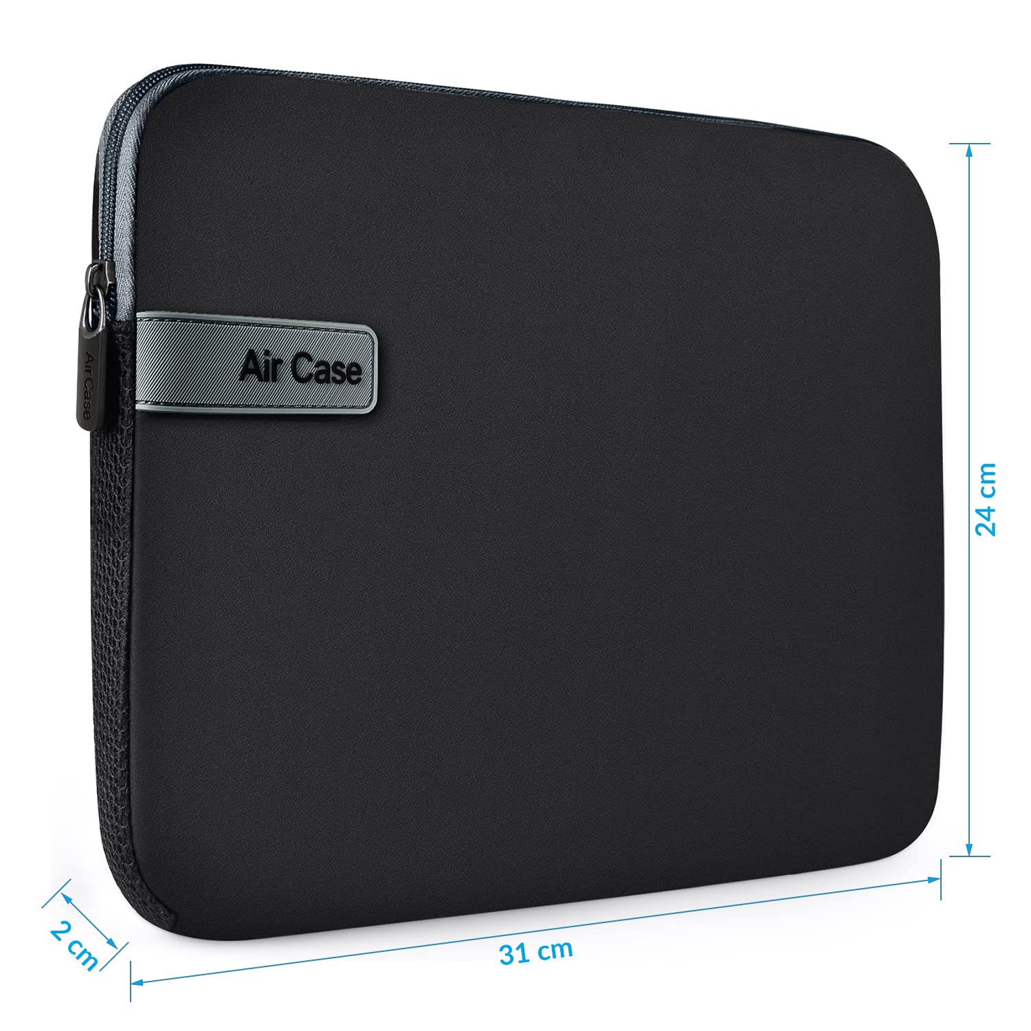 AirCase Laptop Bag Sleeve case Cover for 11.6 Laptop/MacBook/iPad, Office Laptop Bag for Men & Women, Waterproof & wrinklefree Light Neoprene, Black- 6 Months Warranty