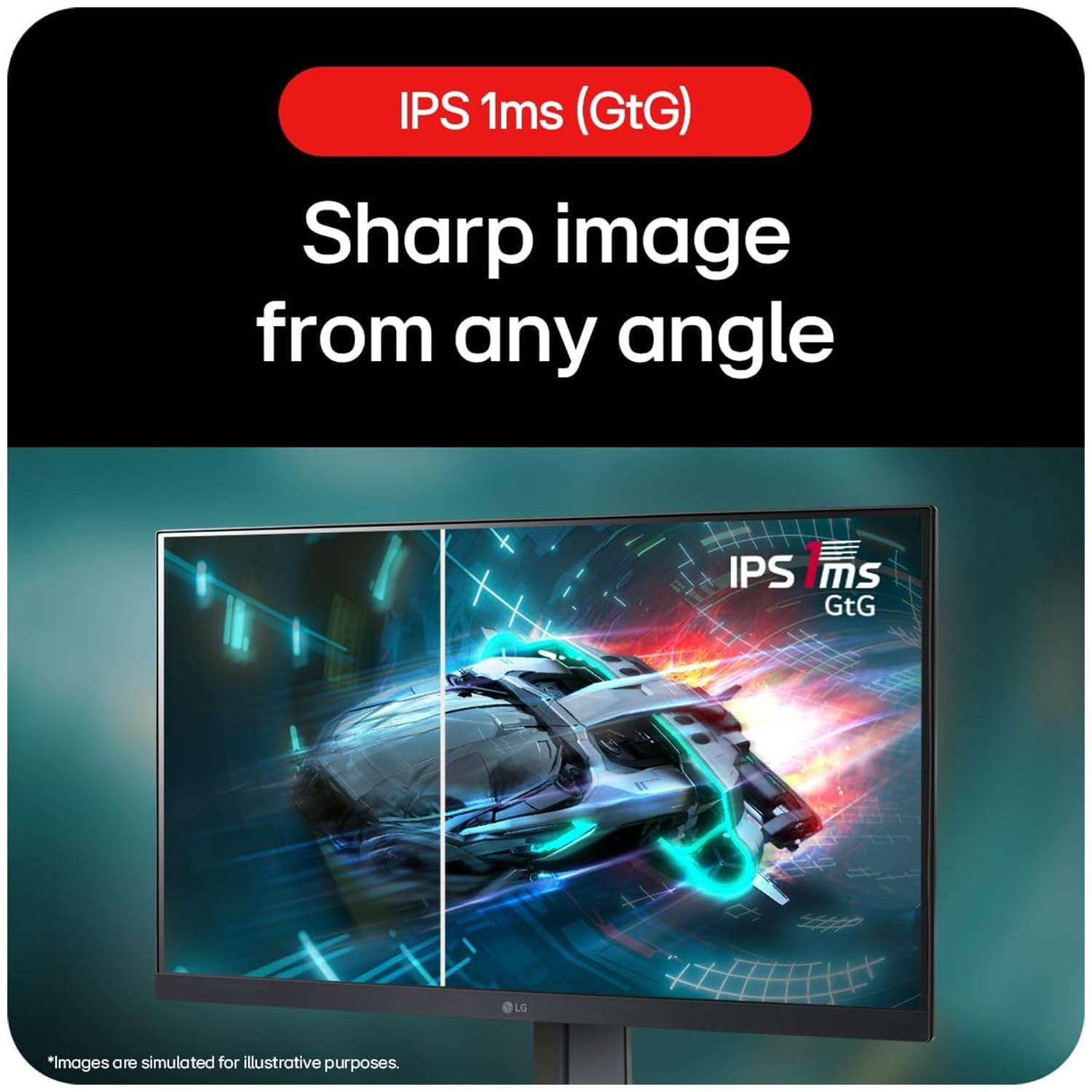 LG Ultragear 24GS65F IPS Full HD Gaming Monitor, 24 Inch, 1920 X 1080, 1ms, 180Hz, HDR 10, NVIDIA G-Sync Compatible, AMD FreeSync, Height/Pivot/Tilt Adjustable Stand, Borderless Design, DP, HDMI