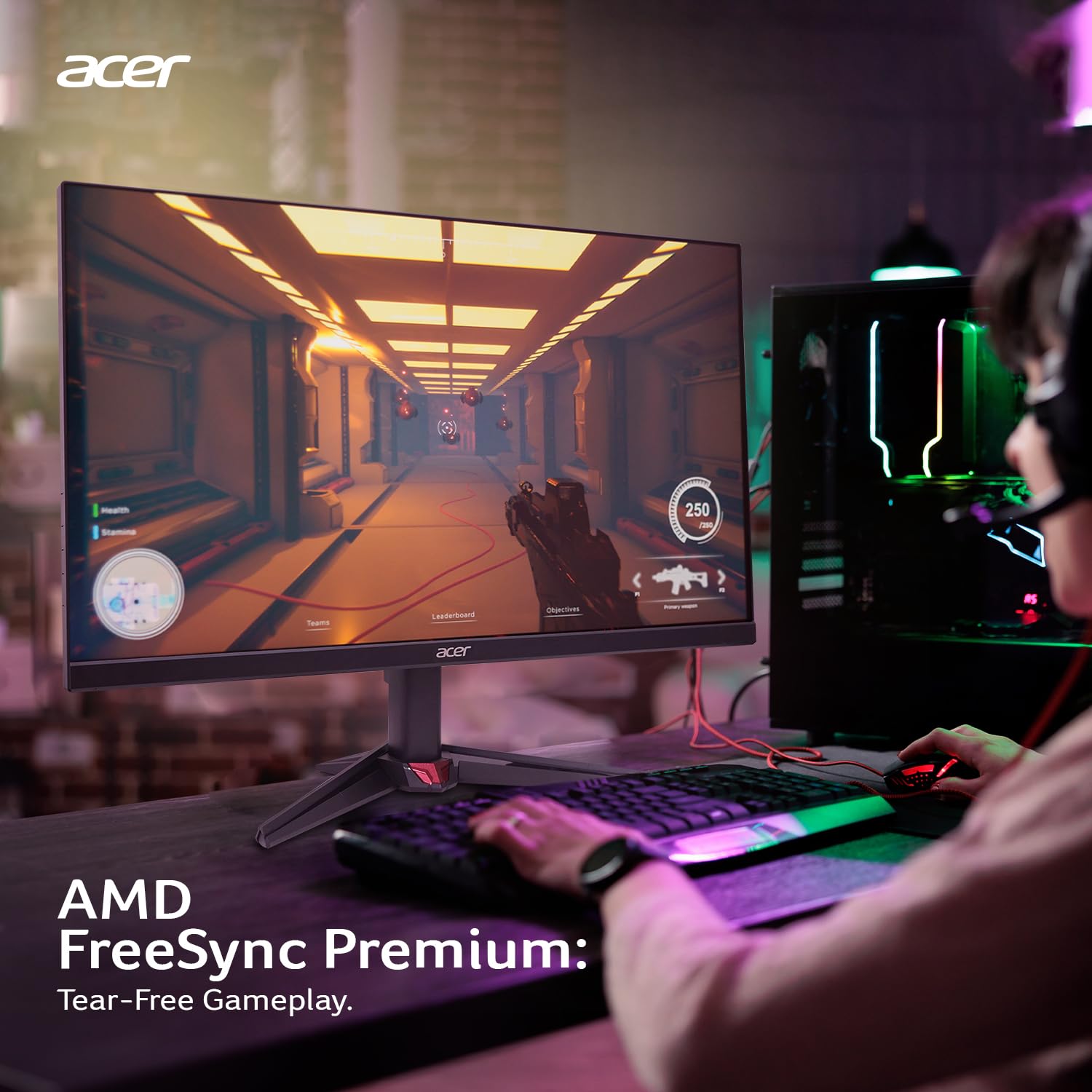 acer Nitro VG270 X1 27 Inch IPS Full HD Backlit LED Gaming Monitor I 0.5 MS Response I 200Hz Refresh Rate I SRGB 99%, HDR 10 I 2xHDMI, 1xDP I Stereo Speakers I AMD FreeSync Premium I Eye Care (Black)
