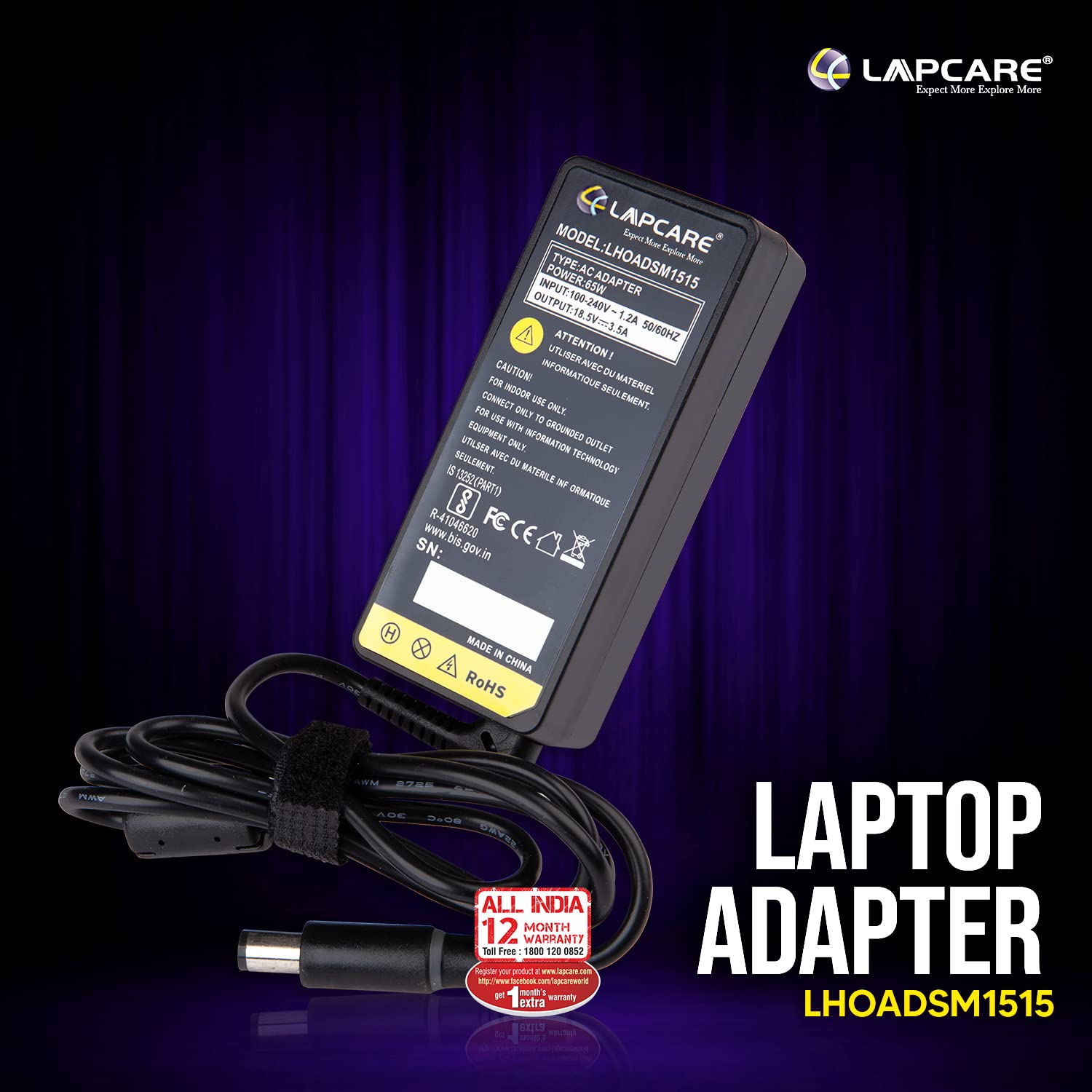 Lapcare Compatible Laptop Adapter for HP Compaq Nc2400 4200 4400 6220 6230 6400 8220 8230 8430