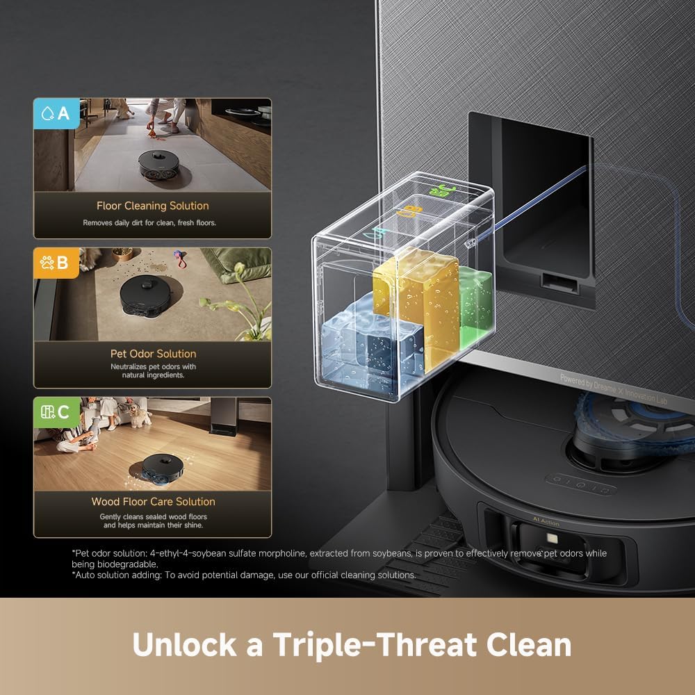 dreame Matrix10 Pro Robot Vacuum and Mop with AI RGB Avoidance | Multi-Mop Switching Dock for Multi-Surface, 30,000Pa Suction, Mop Self-Cleaning, Three-Solution for Pets