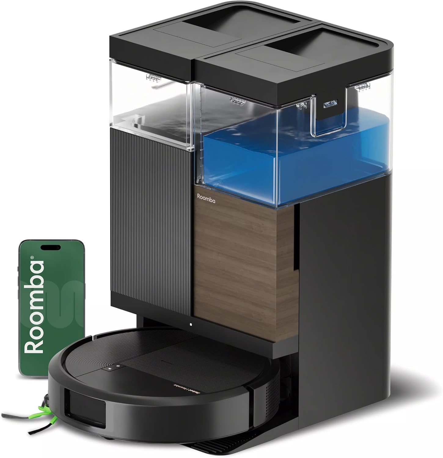 iRobot Roomba Plus 575 Robot Vacuum & Mop Combo, 25,000Pa Suction, PrecisionVision AI Obstacle Avoidance, 90 Days Emptying, Multifunction Dock, Self‑Cleans, Heated Wash & Dry, Lifting Spinning Mops