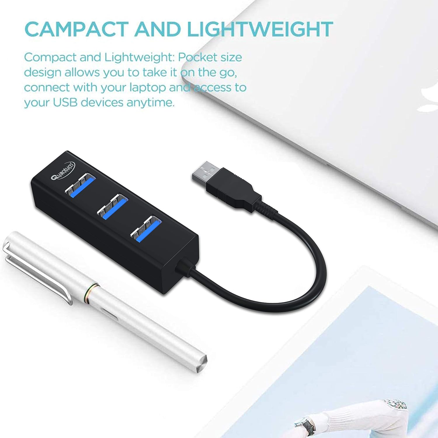 Quantum QHM6642 4 Port Hi-Speed USB Hub (Multicolor)