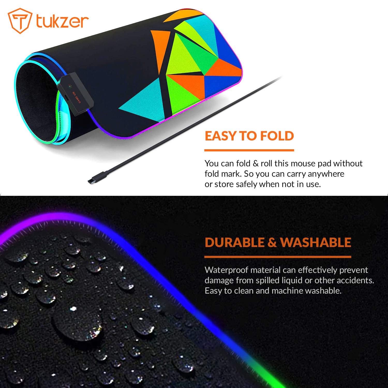 Tukzer RGB RETRO Extended Gaming Mouse Pad, High-Speed Mouse Tracking & Control | with LED Glowing Backlight 13 Lighting Modes| Desk Mat for Computer Laptop Keyboard (795mm x 298mm x 3.45mm, Abstract)
