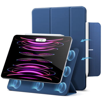 ESR for iPad Pro 12.9 inch Cover (2022/2021/2020, 6th/5th/4th Generation), iPad Air 13 inch Case 2025/2024, Convenient Magnetic Attachment, 2-Way Stand, Rebound Magnetic Case, Navy Blue