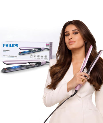 Philips India's No.1 Hair Styling Brand - One Stroke Hair Straightener | 50% Faster Straightening | 3 days salon-like hair | 12 Temperature Settings (120–230°C) Designed for Indian Hair | BHS530