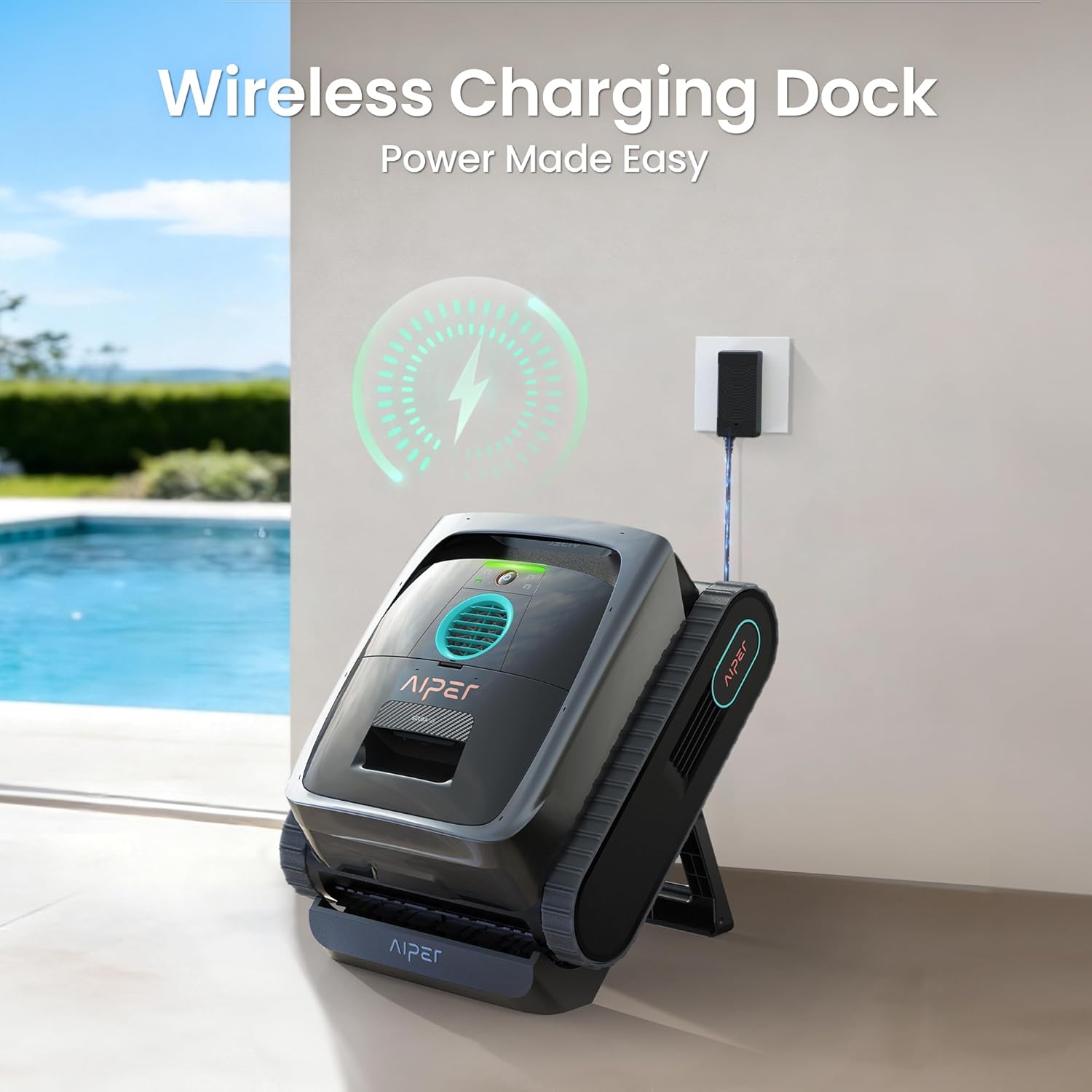 AIPER Scuba V3 AI Vision Cordless Robotic Pool Cleaner, 10x Faster Pool Cleaning with AI Patrol, 24/7 Auto Cleaning, Smart Waterline Parking & Multi-Layer Filtration, Gray