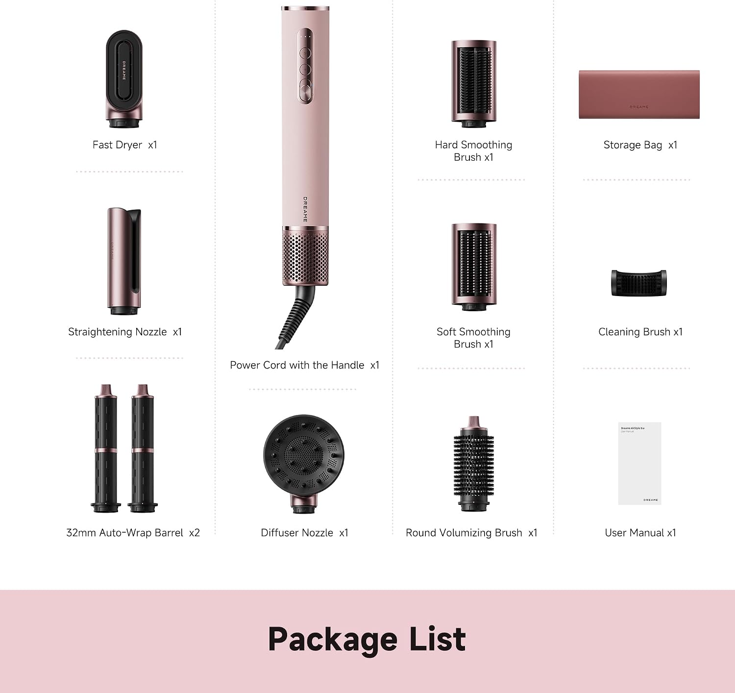 Dreame AirStyle Era Multi-Styler | 8-in-1 Airflow Styling | Fast Drying, Straightening, Curling, Smoothing & Volumizing | Cool Air Setting | No Heat Damage | for All Hair Types