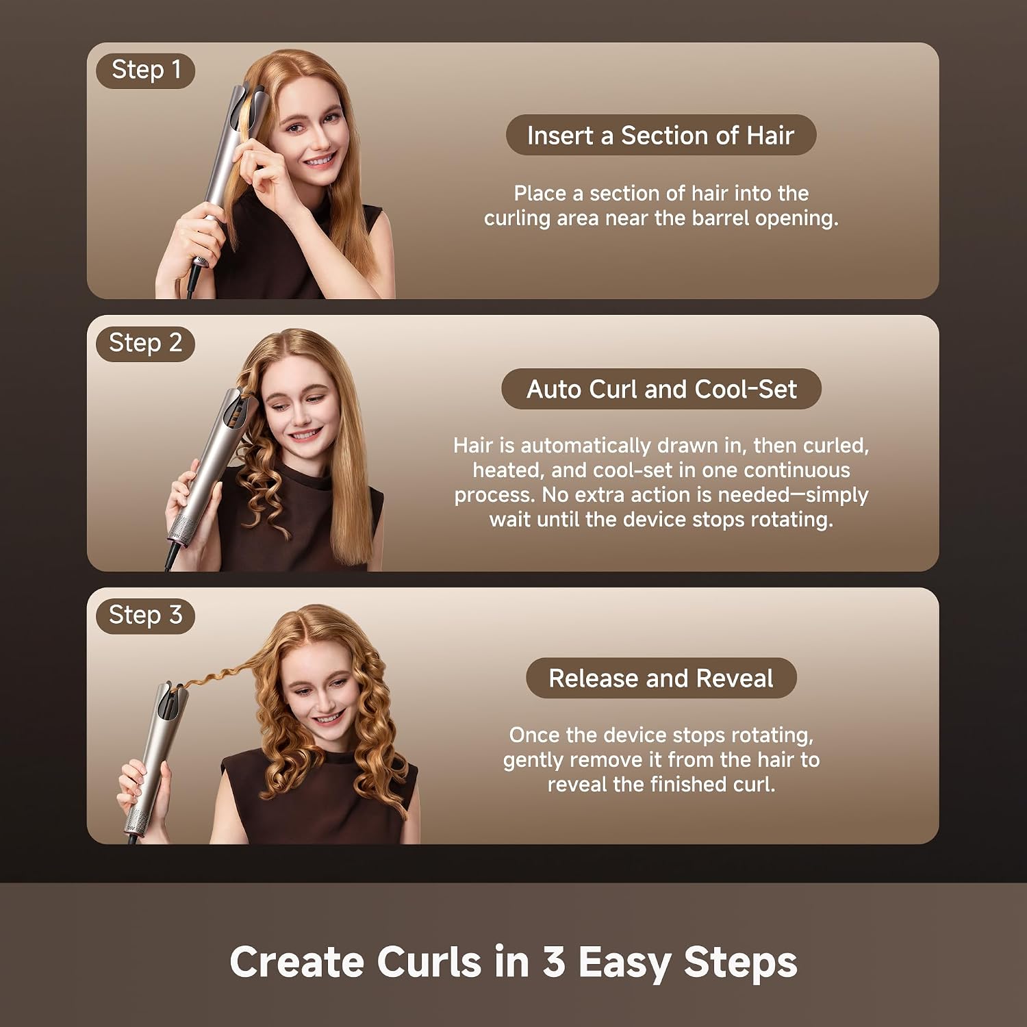 Dreame Air-Auto Automatic Hair Curler, Cool-Set Airflow Curling Wand | 1.25 Inch, 110,000 RPM Motor, 500 Million Ionic, 360°Bi-Directional Curling,MCH Heating, LED Temperature Display