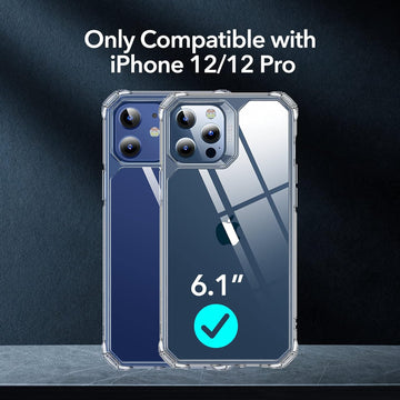 ESR Air Armor Compatible with iPhone 12/12 Pro Case,Military-Grade Drop Protection, TPU, Shock-Absorbing Corners, Anti-Yellowing Hard TPU Back, Scratch Resistant, Clear