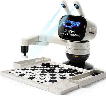 SenseRobot Lite — AI Robotic Chess & International Draughts (10×10) Set | 25 Chess Levels (Elo 200–2900), Epic Duel Elo 3200, Voice Guidance, Screen-Free Play, 1,200+ Lessons, Cloud & OTA