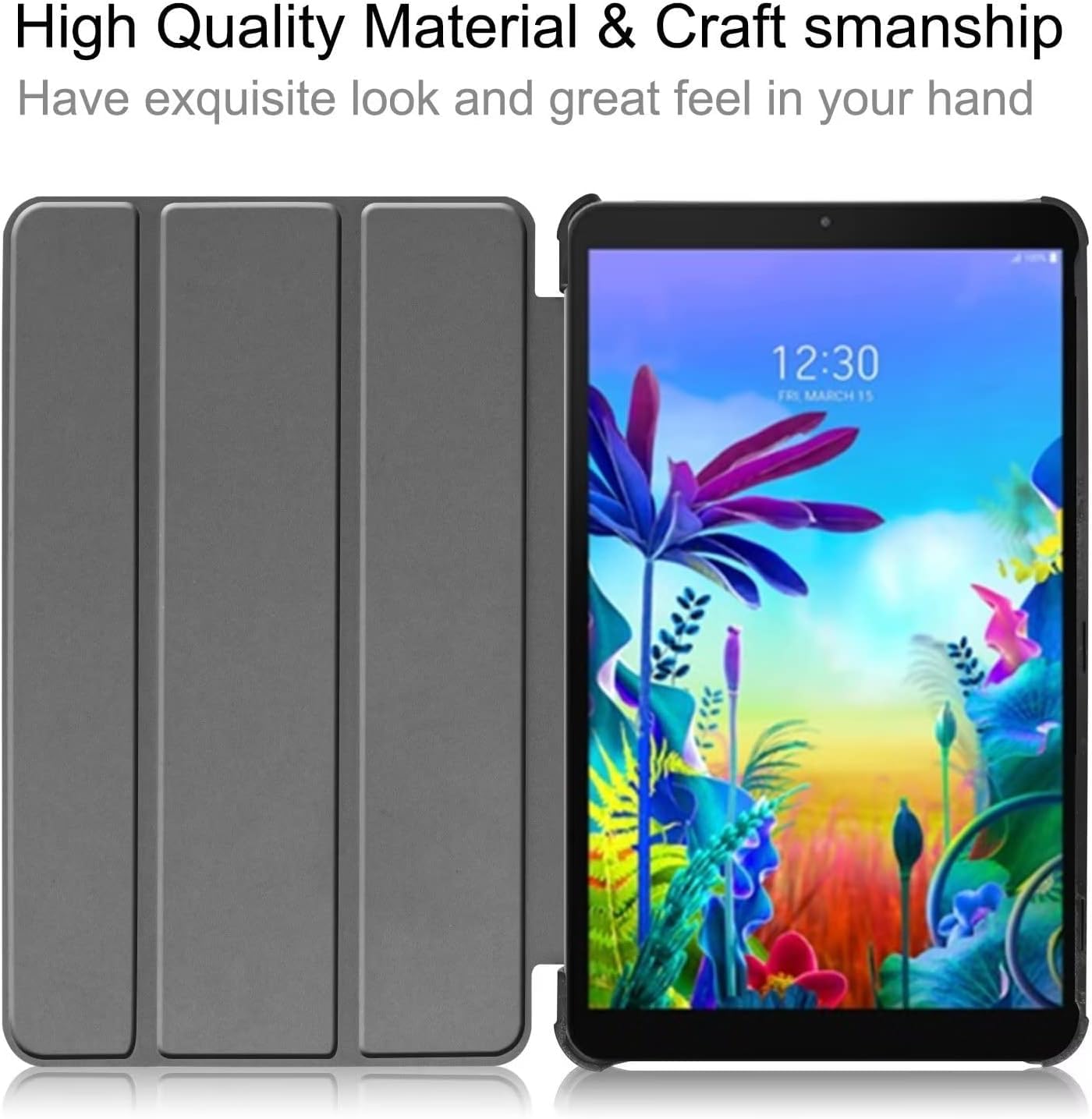 Amazon Basics Trifold Smart Hard Matte Back Cover Flip Stand Case Compatible with Xiaomi Mi Pad 6 11 inch Case Cover [Auto Sleep/Wake Case] - Black