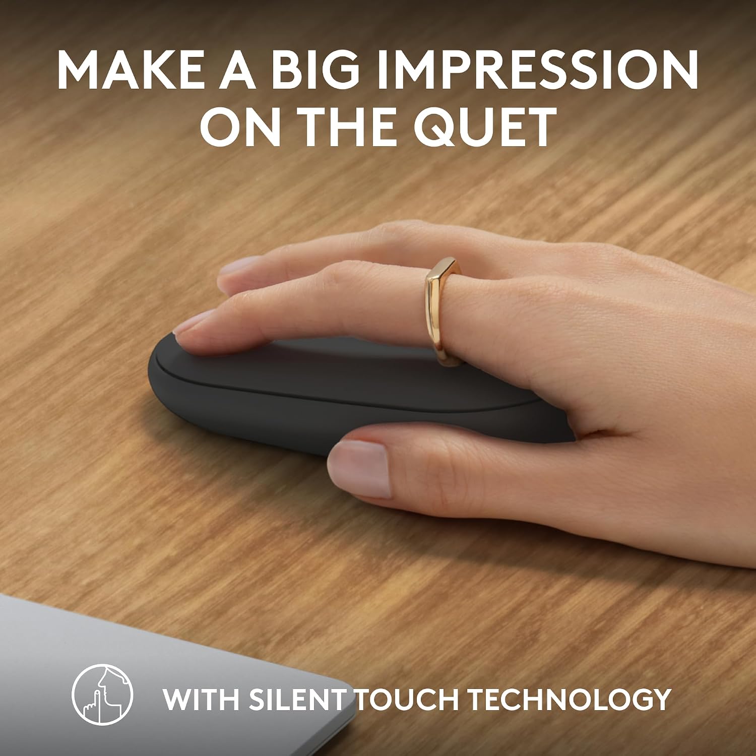 Logitech Pebble Mouse 2 M350s Slim Bluetooth Wireless Mouse, Portable, Lightweight, Customisable Button, 4000 DPI, Quiet Clicks, Easy-Switch for Windows, macOS, iPadOS, Android - Tonal Graphite