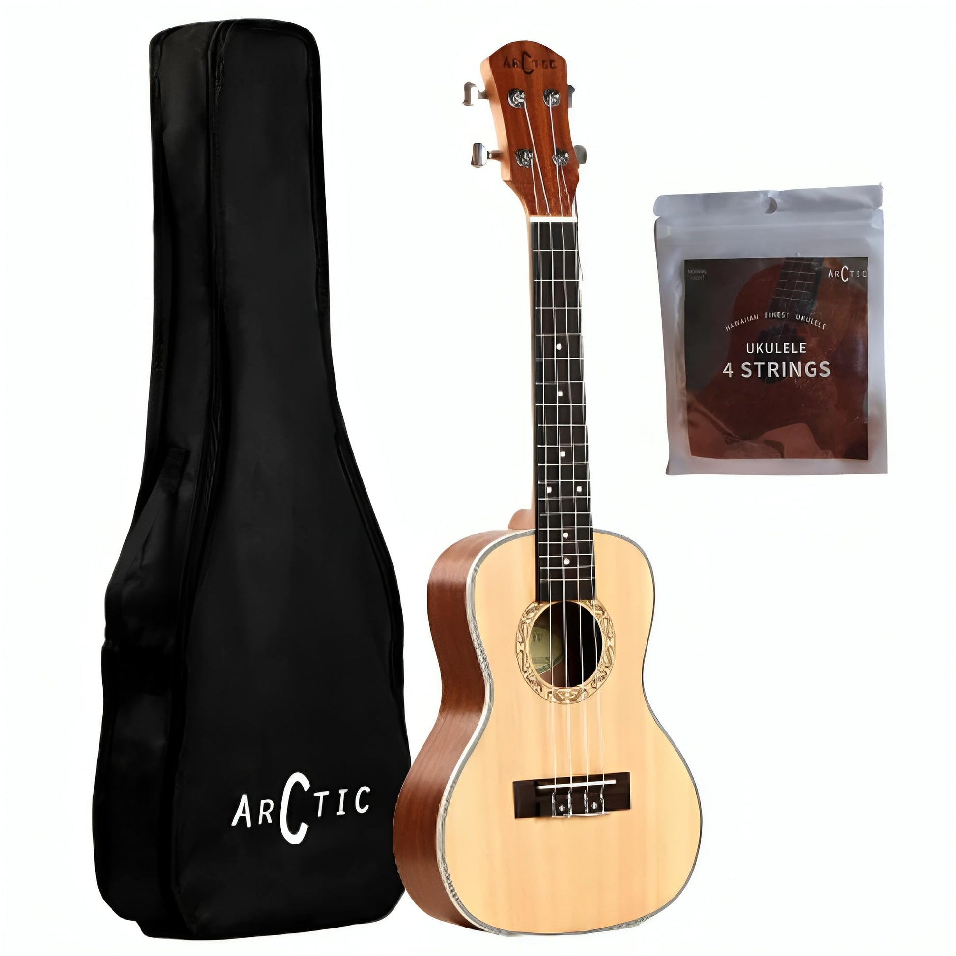 ARCTIC Soprano Ukulele 21 Inch for Beginners – Mahogany Wooden Ukulele with Nylon Strings, Tuning Pegs & Fingerboard (24 SPL)