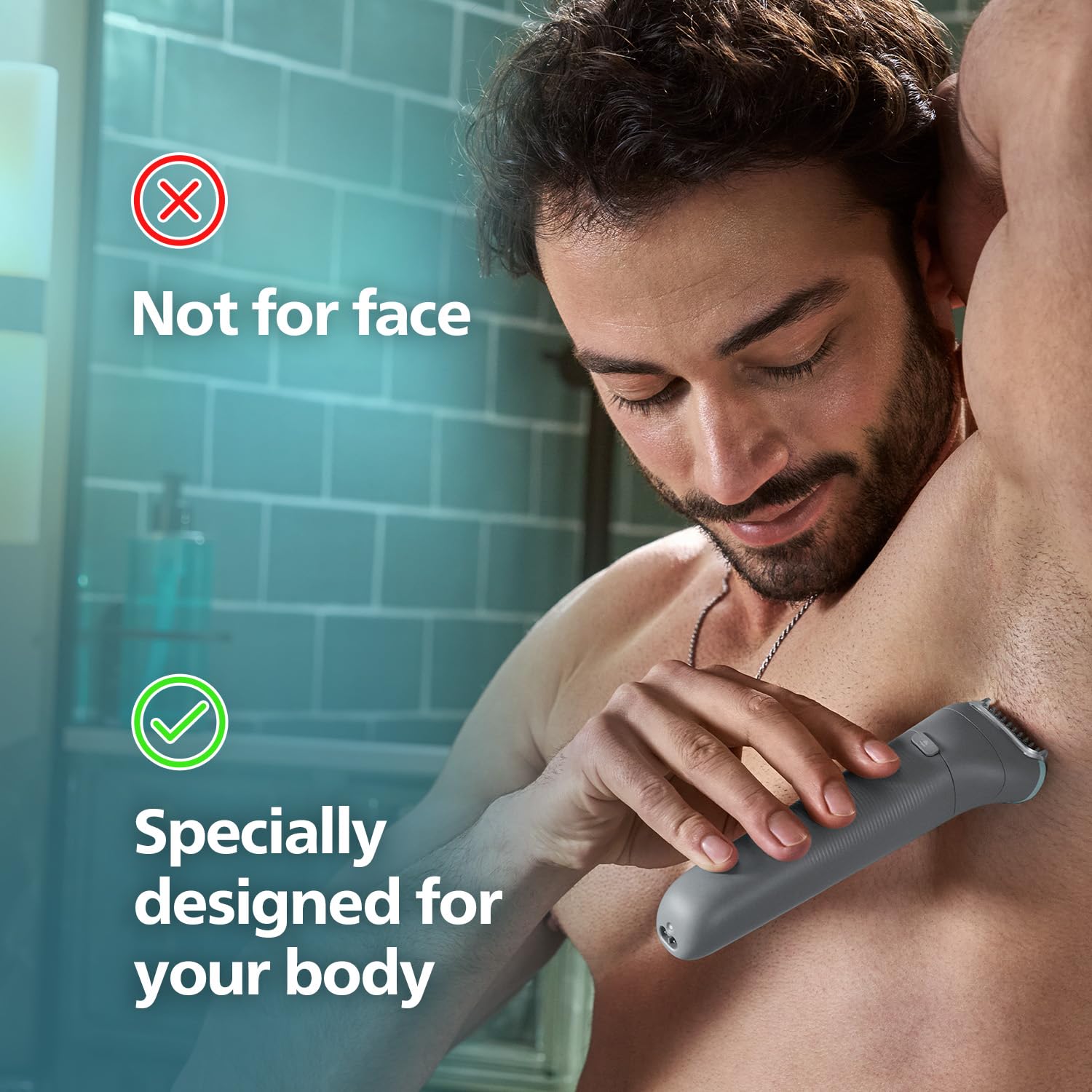 Philips Body & Balls Trimmer for Men Private Parts | Safe Intimate Grooming | Clinically Tested on Sensitive Skin | 100% Showerproof | 60min runtime | 5yrs* Warranty | India's #1 Men's Trimmer*|BG3470