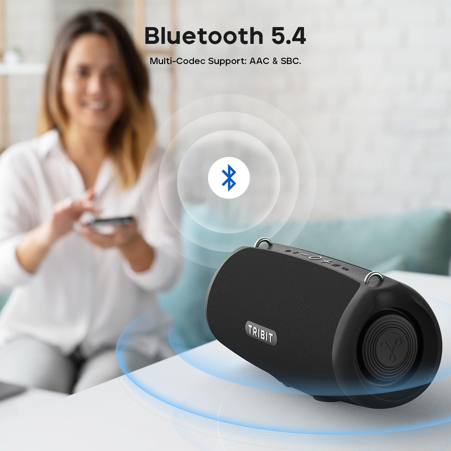 Tribit StormBox Lava Portable Bluetooth Speaker, 80W Loud Wireless Speaker, 24H Playtime, IP67 Waterproof, Bluetooth 5.4, Custom EQ, XBass, Built-in Mic, TWS Pairing for Camping/Beach/Party/Outdoor
