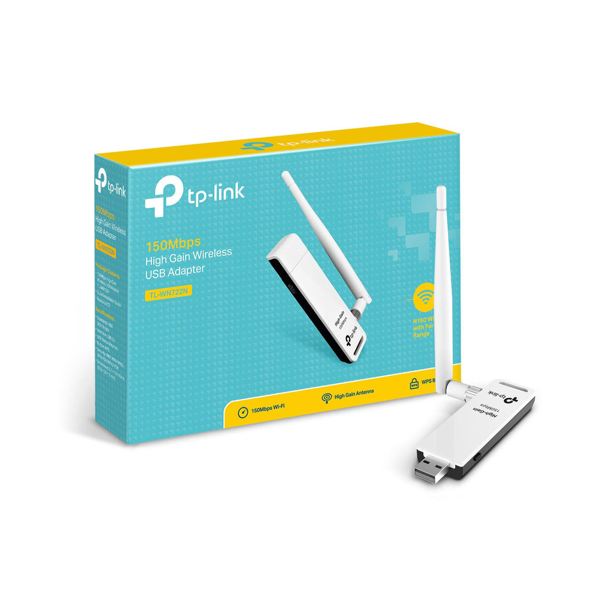 TP-LINK TL-WN821N 300 MBPS WiFi WI-FI Wireless N USB Adapter, MIMO, WPS Button, Supports Windows 11/10/8.1/8/7/XP, Mac OS 10.15 and earlier, Linux