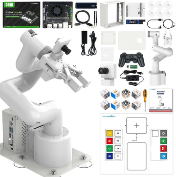 Yahboom 7Axis Collaborative Robot Arm for Jetson Orin NX Super 16GB 157TOPS AI Visual Recognition, Movelt, APP Control,ROS Education with Adaptive Gripper