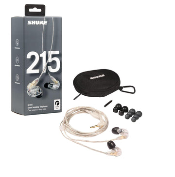 Shure SE215-CL Wired in- Ear Earphone Without Mic (Clear)