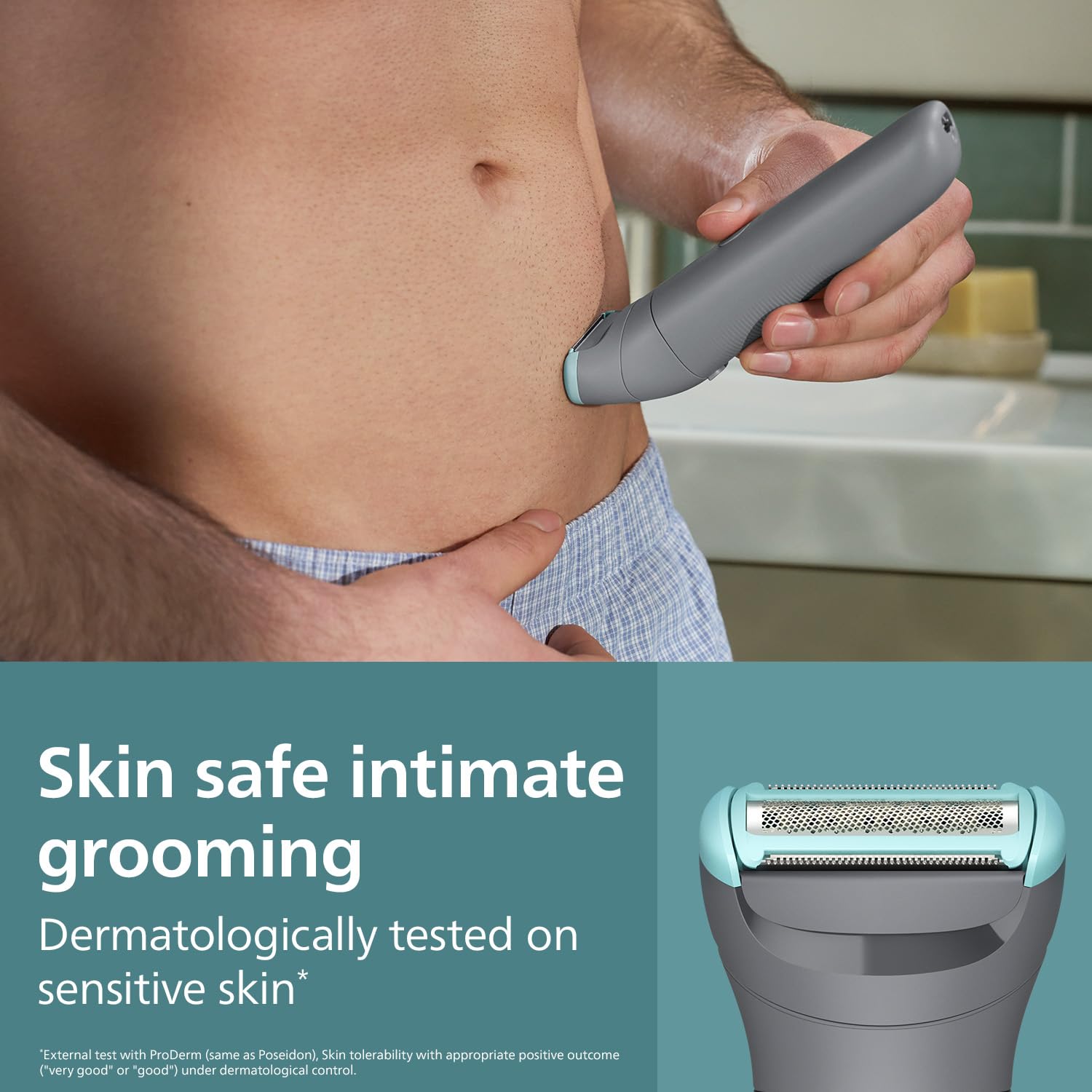 Philips Body & Balls Trimmer for Men Private Parts | Safe Intimate Grooming | Clinically Tested on Sensitive Skin | 100% Showerproof | 60min runtime | 5yrs* Warranty | India's #1 Men's Trimmer*|BG3470