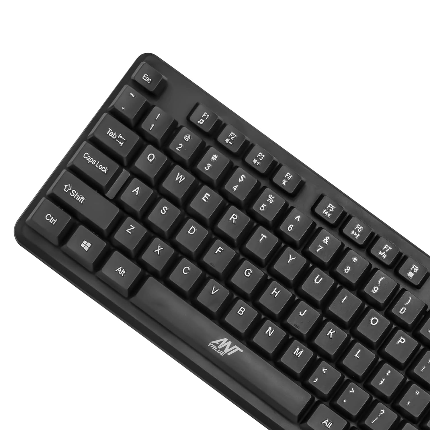 Ant Value FKBRI03 Wireless Keyboard Mouse Combo, Compact Full Size Wireless Computer Keyboard and Mouse Set 2.4G Ultra-Thin Sleek Design for Windows, Computer, Desktop, PC, Notebook, Laptop - Black