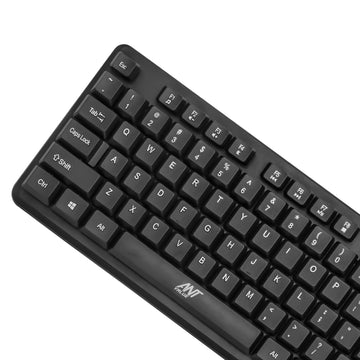Ant Value FKBRI03 Wireless Keyboard Mouse Combo, Compact Full Size Wireless Computer Keyboard and Mouse Set 2.4G Ultra-Thin Sleek Design for Windows, Computer, Desktop, PC, Notebook, Laptop - Black