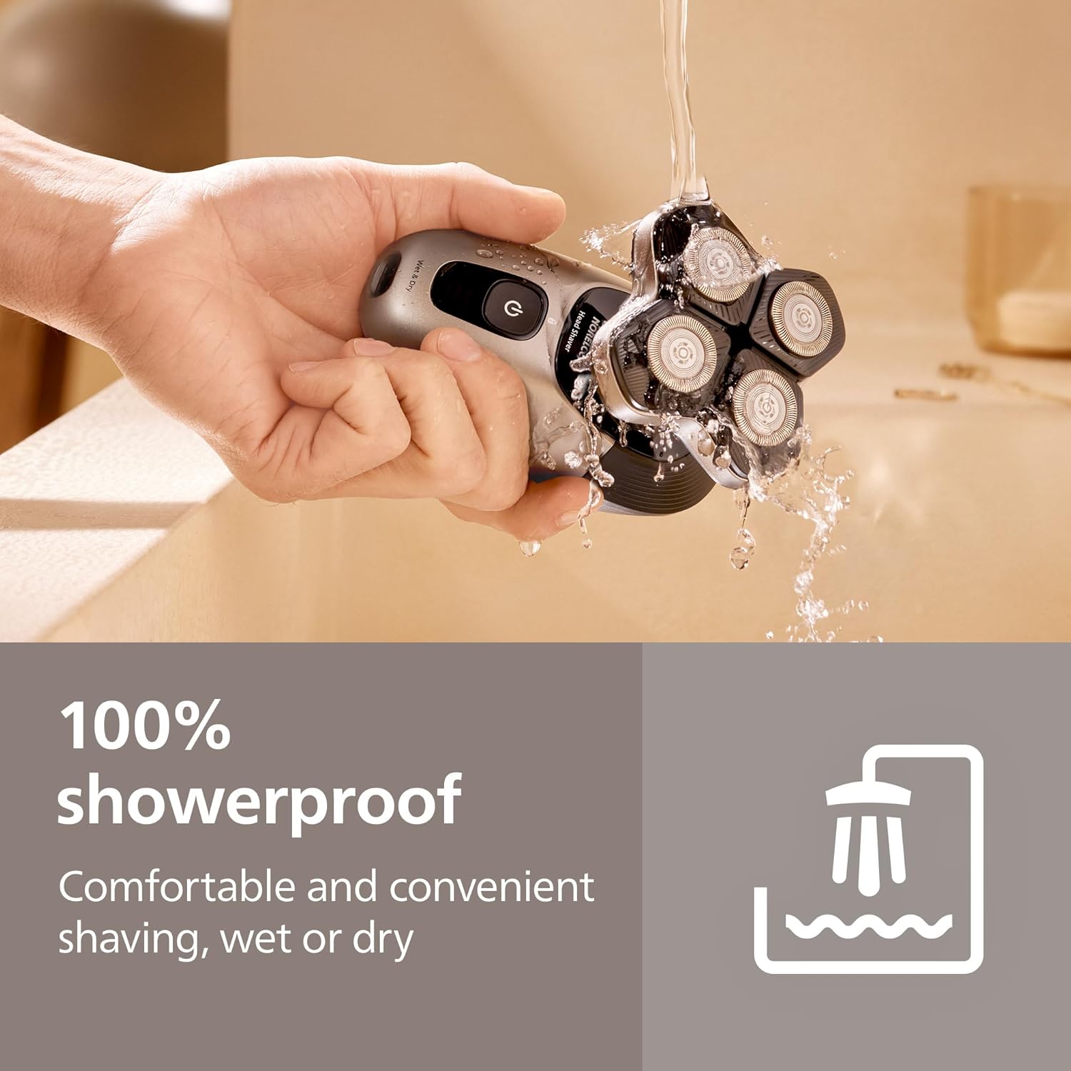 Philips Norelco Head Shaver Pro 7000 Series - Skull Shaver for Men and Women, 360° Flexing Head & ComfortCut Blades for Clean Shave, Gentle on Skin, Model HS7980/40