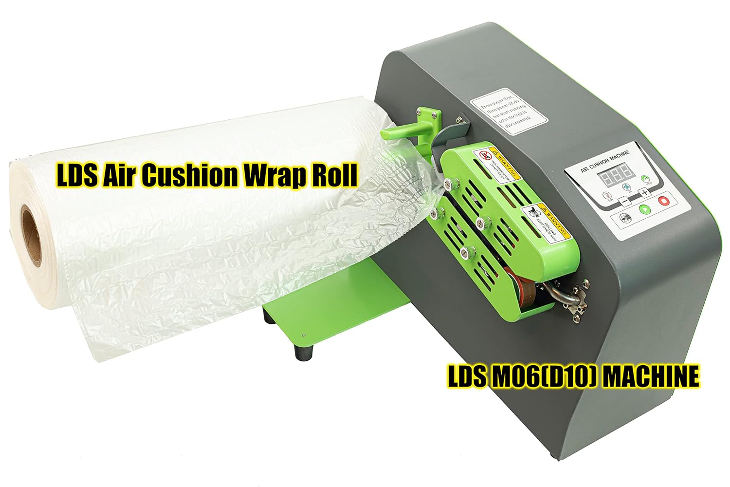 LDS Industry High Speed 39Ft/Min Air Cushion Packing Machine, Green Plastic, Packaging Material, Packaging Machine, 22 pounds, Heating Up Fastly in 30 Seconds, M06