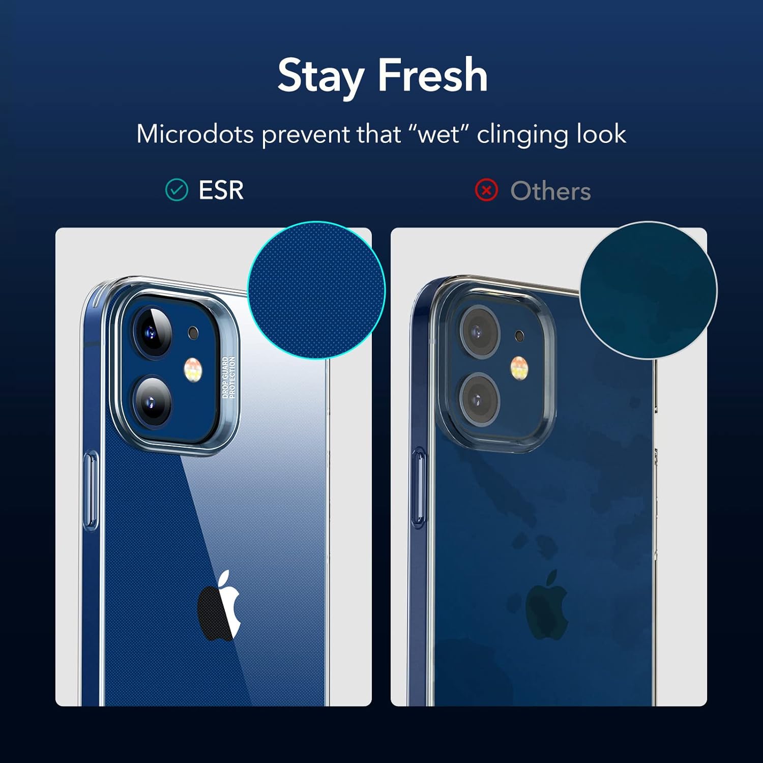 ESR for iPhone 12/12 Pro Case, Shockproof Drop Protection, Project Zero Series, TPU, Yellowing-Resistant, Slim and Thin, Transparent Back Cover, Clear
