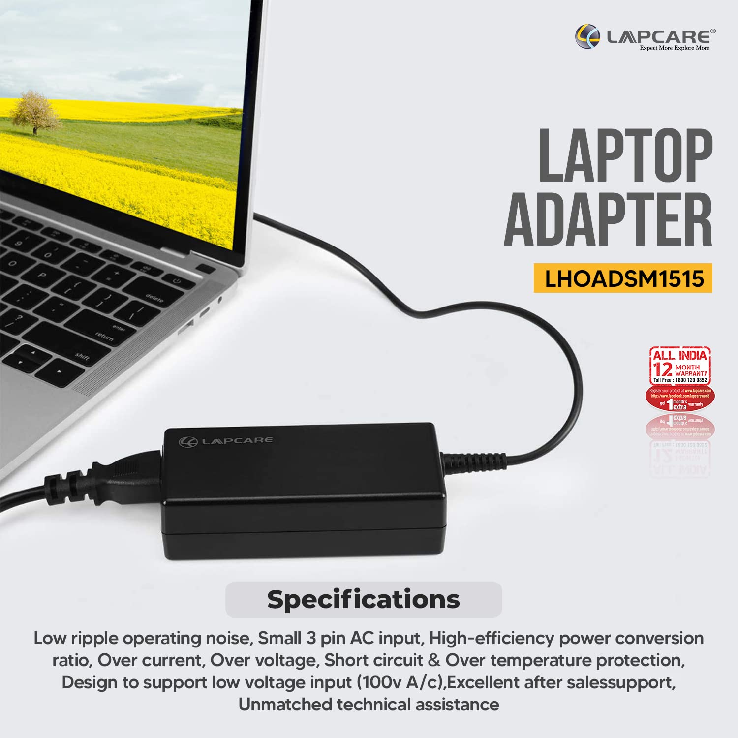 Lapcare Compatible Laptop Adapter for HP Compaq Nc2400 4200 4400 6220 6230 6400 8220 8230 8430