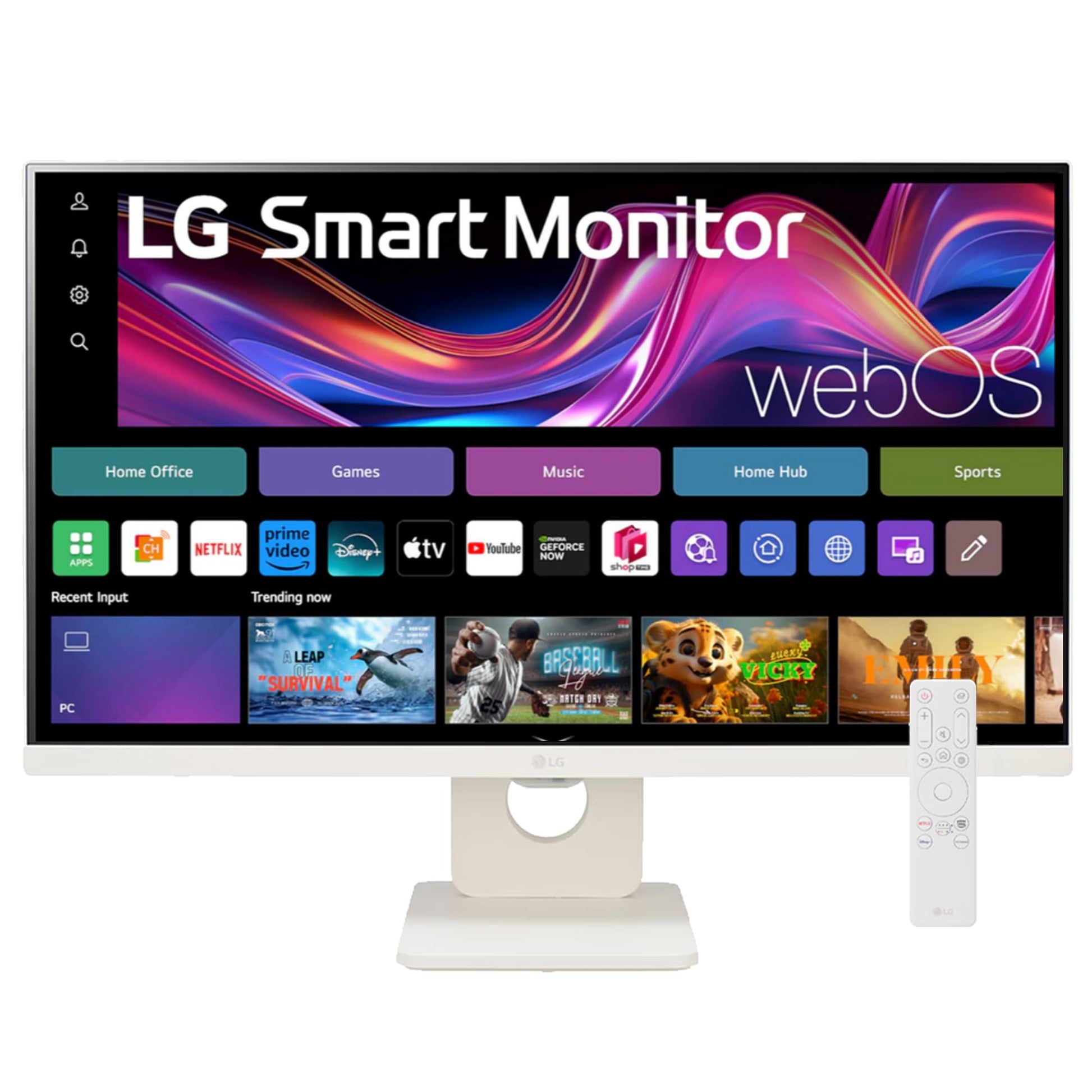 LG 32SR50F Smart Monitor (32", 80cm), FHD IPS Display (1920 x 1080) with webOS, Work & Play Smarter, ThinQ Home Dashboard, AirPlay 2 + Screen Share + Bluetooth, Stylish Design - White