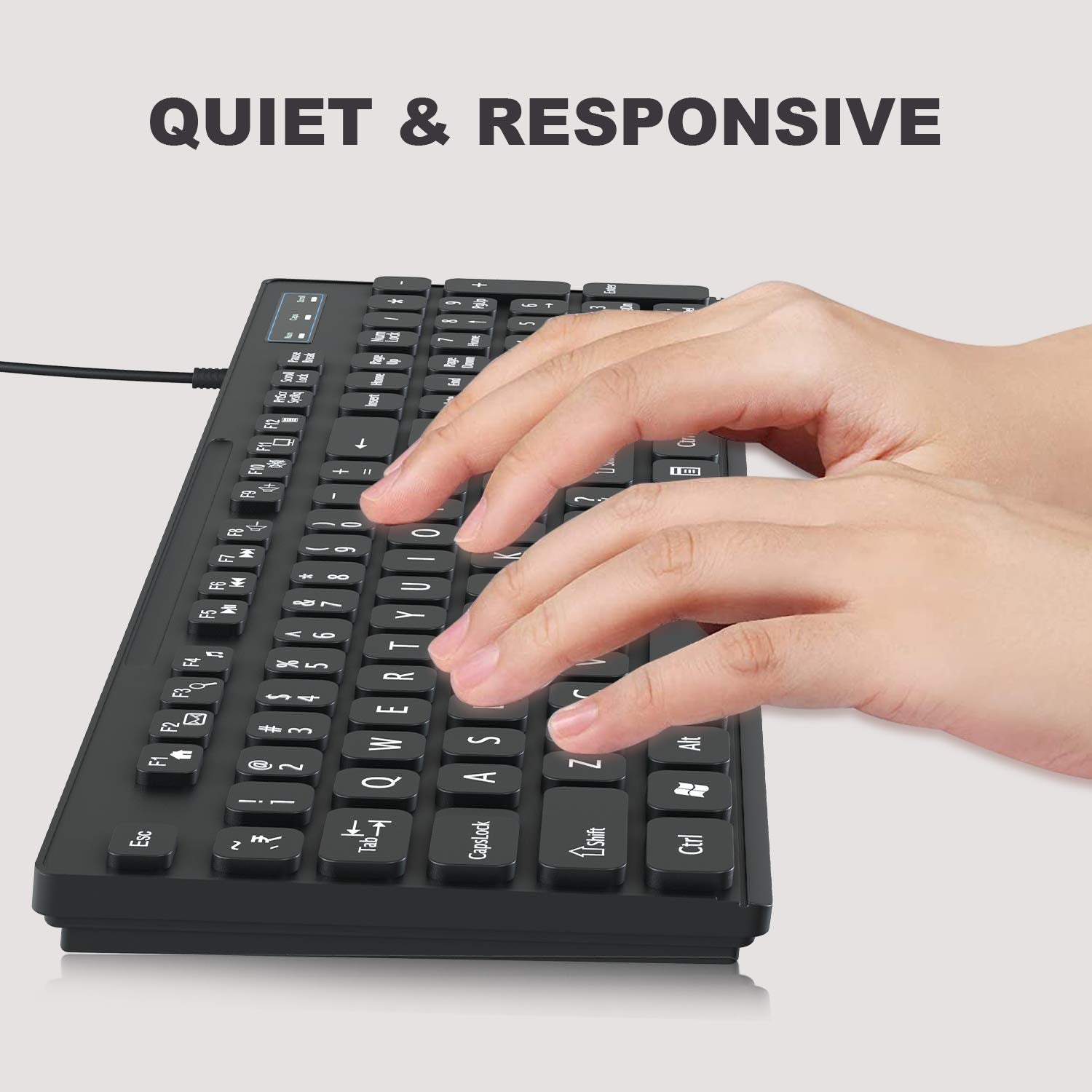 Zinq Technologies ZQ-1200 Combo of Full-Size Noiseless Keys Keyboard with Rupee (?) Symbol and 1600 DPI Optical Mouse