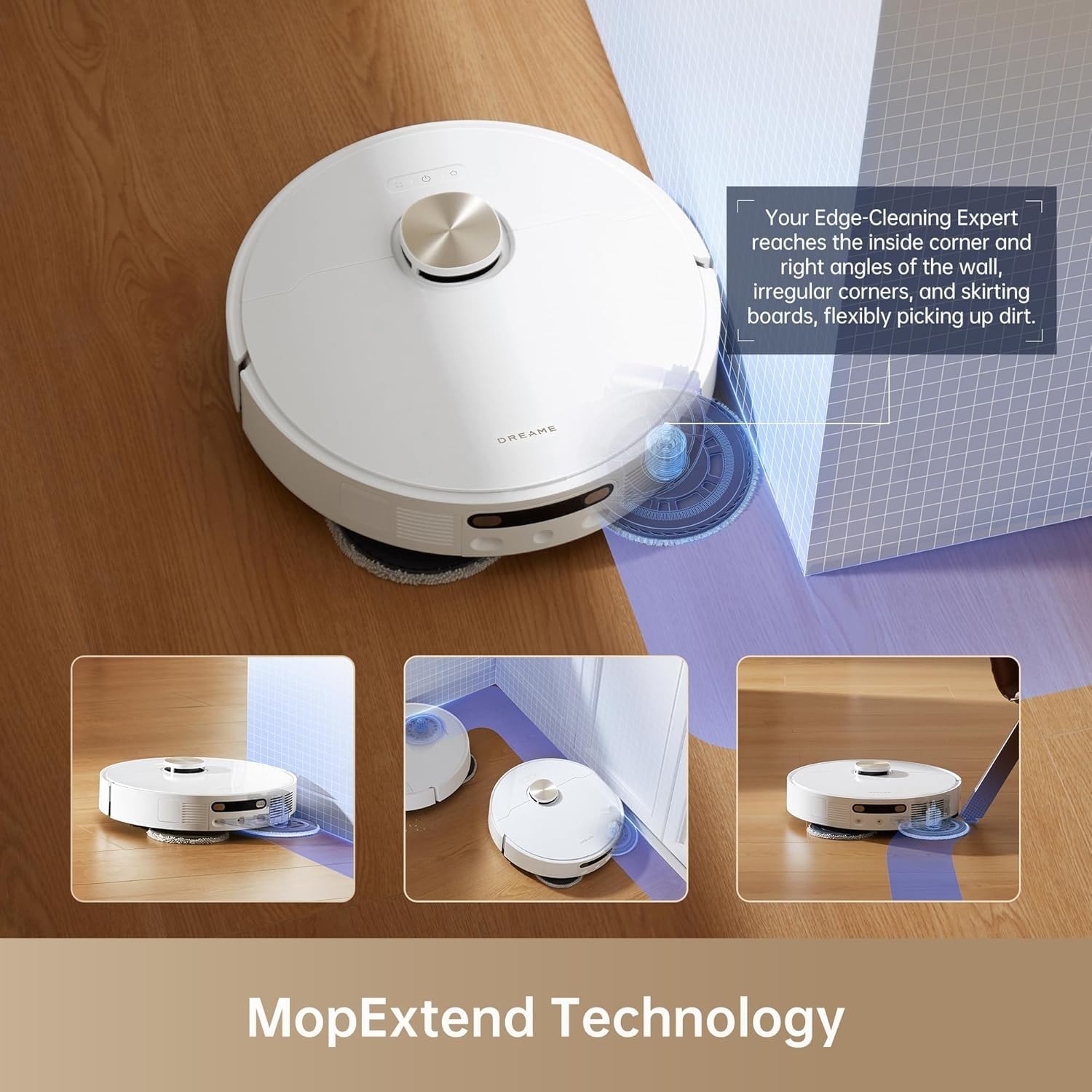 DREAME L10S Pro Ultra Robotic Vacuum Cleaner, Heat Robot with Mop, Mop Extend, 7000Pa Suction, Auto Care and Maintenance, 58 Hot Water Self-Cleaning, Obstacle Avoidance, White, 220 Minutes