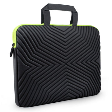 Tizum Z17-13 inches/14 inches Designer Ultra Slim Neoprene Sleeve case Cover Bag for Laptops, with Handle, Shock Proof Foam Protection for Office, Men and Women (Black)