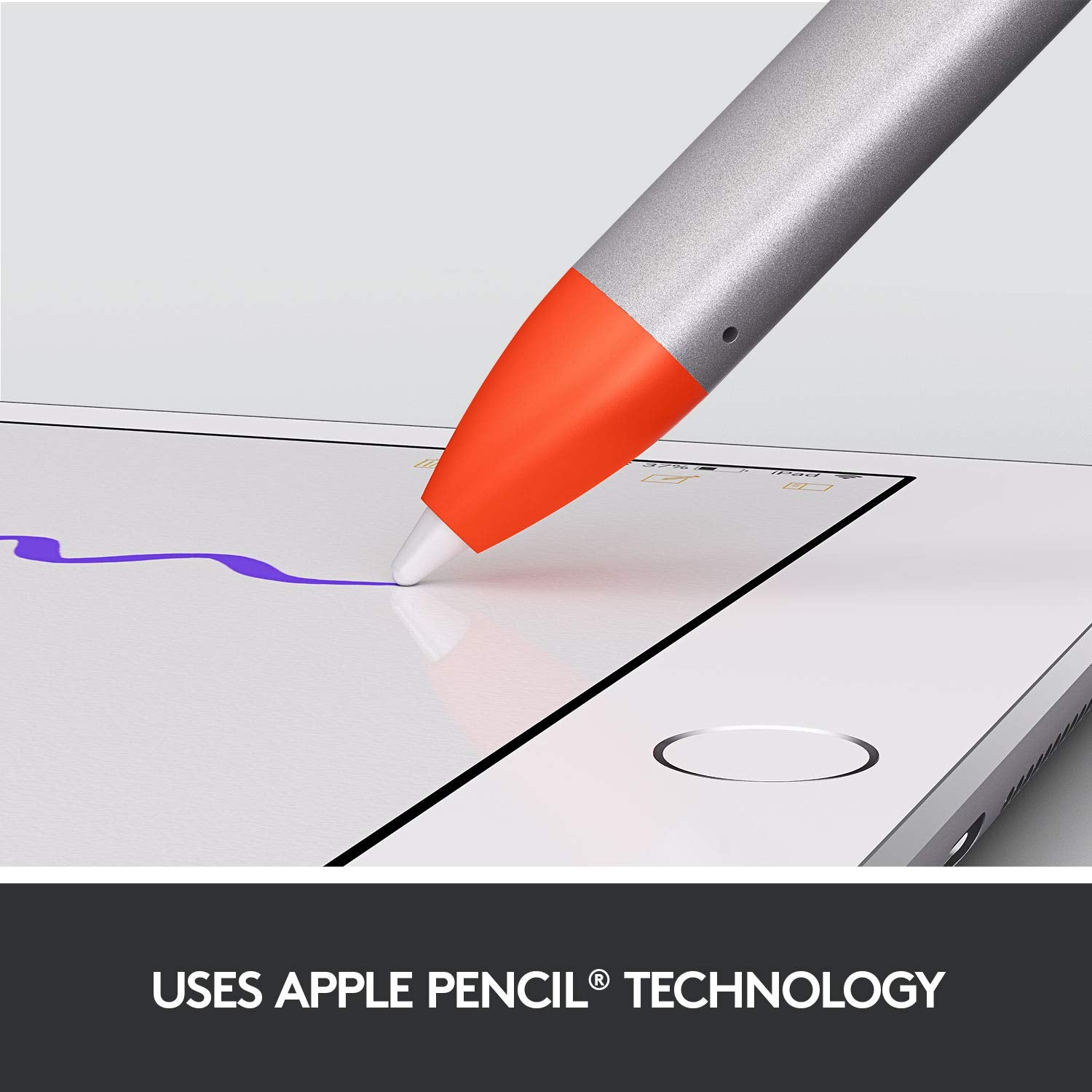 Logitech Crayon Digital Pencil for All iPads (2018 Releases and Later) with Apple Pencil Technology, Anti-roll Design, and Dynamic Smart tip - Intense Sorbet