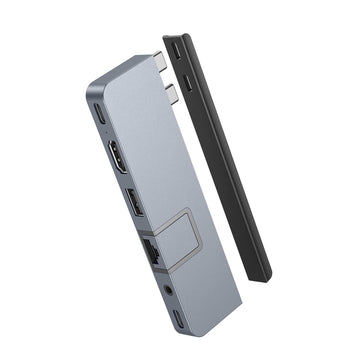 HYPERDRIVE Duo PRO 7 in 2 USB C hub for MacBook Pro/Air, M1 Mac 13,14,15,16 inch, Also Compatible with USB-C iPad Pro/Air, Windows Laptop, Surface, Android Devices with Type C Ports (Space Grey)