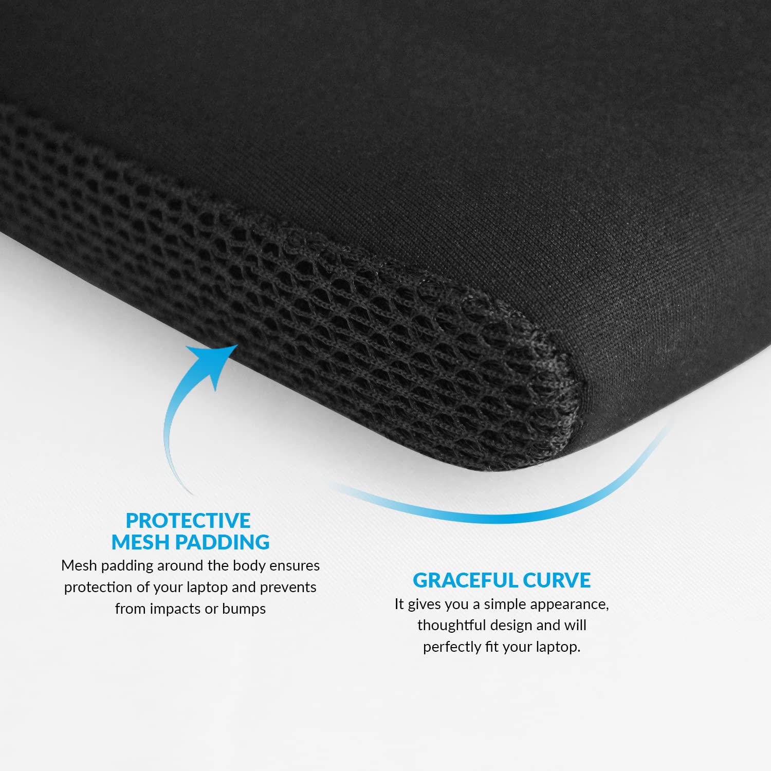 AirCase Protective Laptop Bag Sleeve fits Upto 13.3" Laptop/MacBook Pro/Air M1/M2, Wrinkle Free, Padded, Water Resistant Light Neoprene case Cover Pouch, for Men & Women, Black- 6 Months Warranty