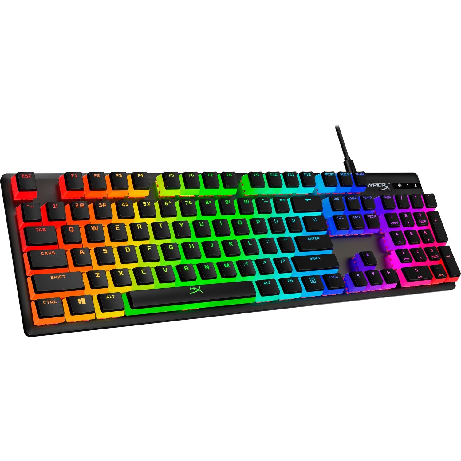 Hyperx Double Shot Pbt Pudding Full OEM Profile, English Us Layout 104 Keycaps Set with Translucent Layer for Mechanical Keyboards - Black (Hkcpxp-Bk-Us/G)