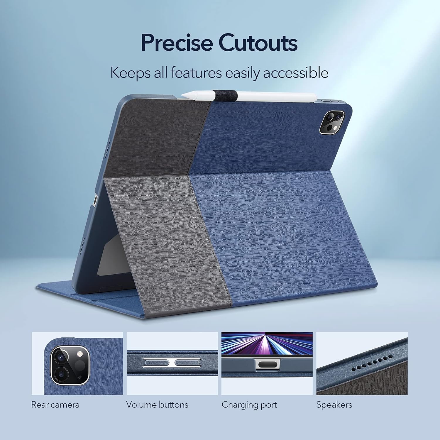 ESR Folio Case Compatible with iPad Pro 11 Inch 2021 (3rd Generation), Book Cover Design, Auto Sleep and Wake, Multi Angle Viewing Stand, Urban Premium Series-Knight