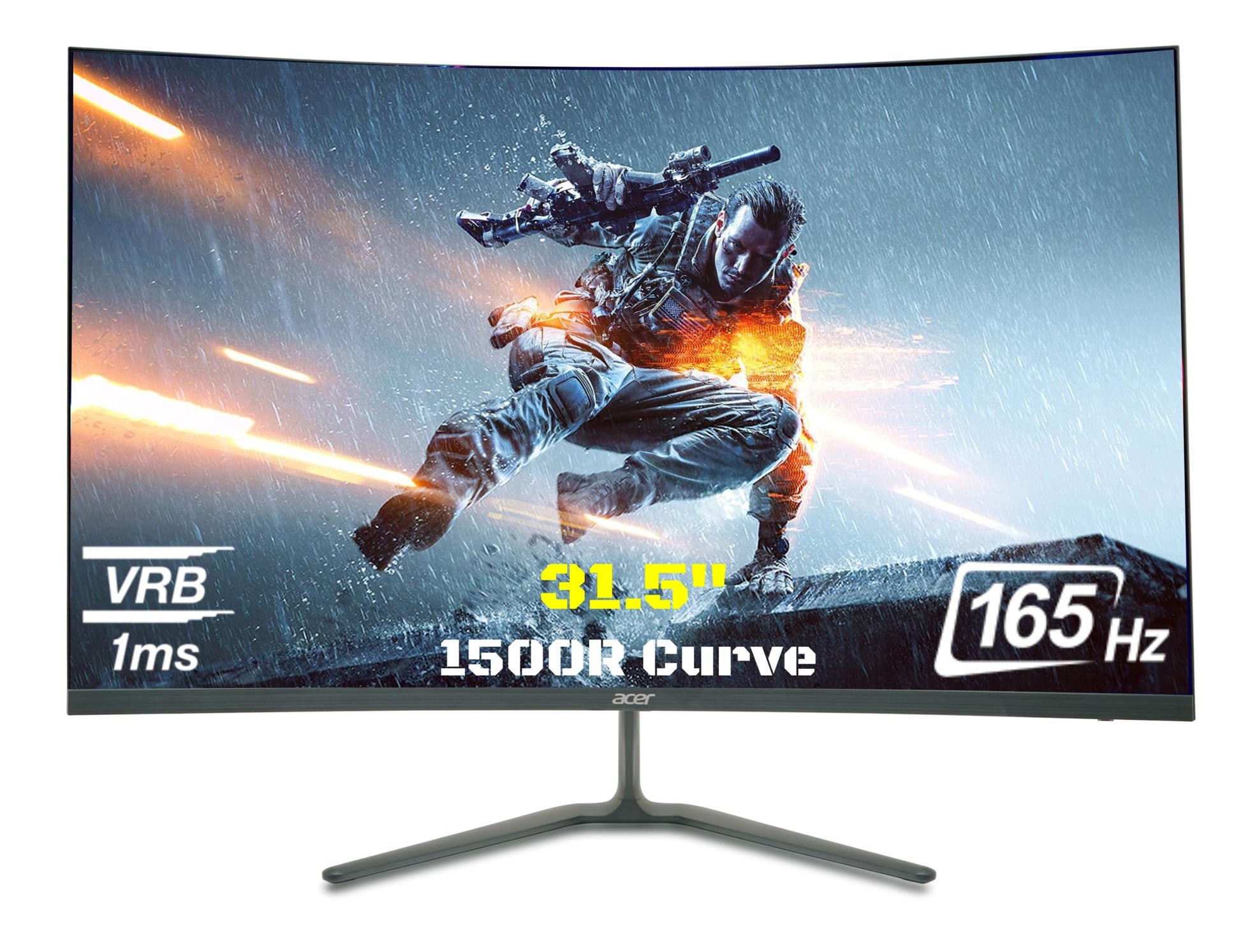 acer ED343CUR 34 Inch UWQHD (3440x1440) Pixels VA Panel 1000R Curved Backlight LED Monitor I 1 MS, 180Hz Refresh I Delta E<2 I HDR 10 I RGB Lighting I 2 x HDMI 1 x Display Port I Eye Care Features
