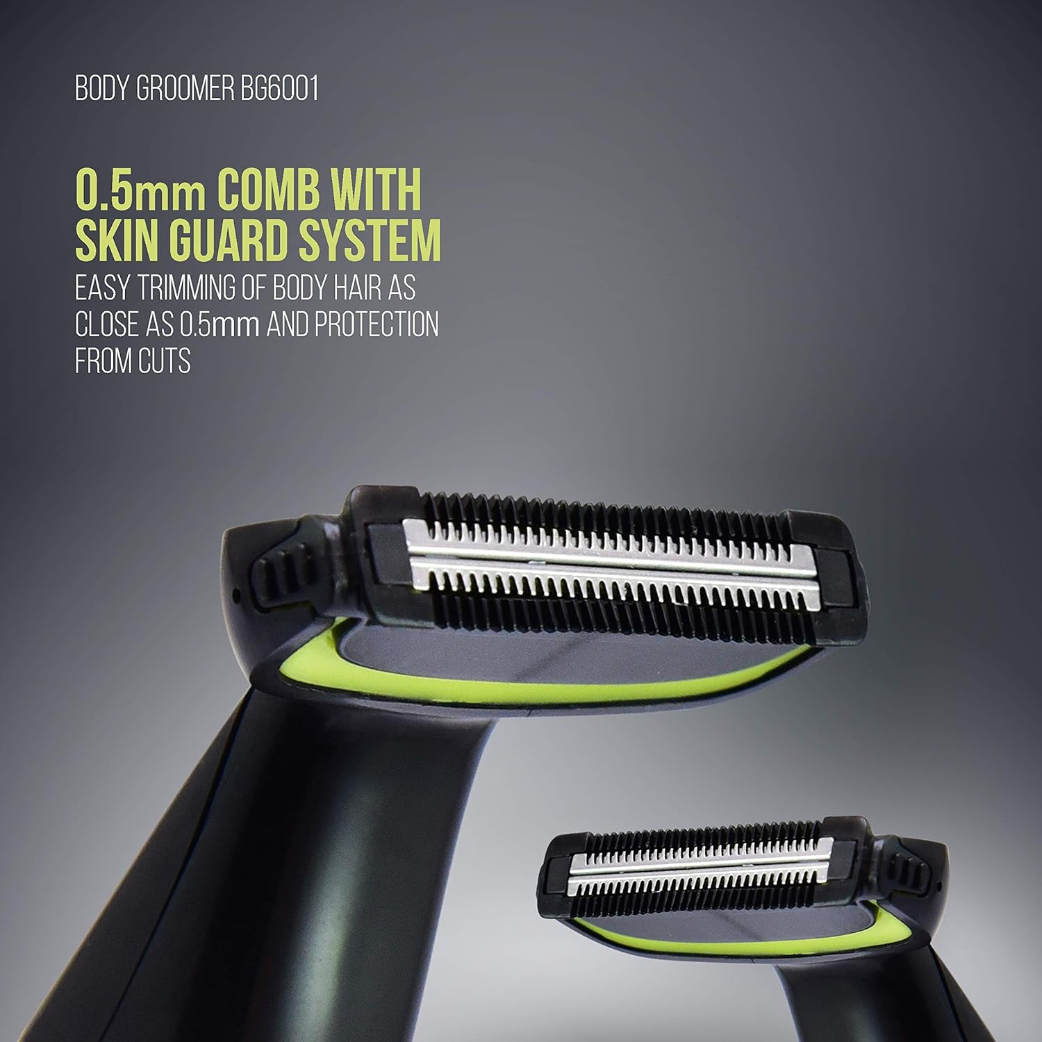 Havells BG6001, Battery Operated Body Trimmer for Body Trimming & Private grooming Including Groin (Black/Green)