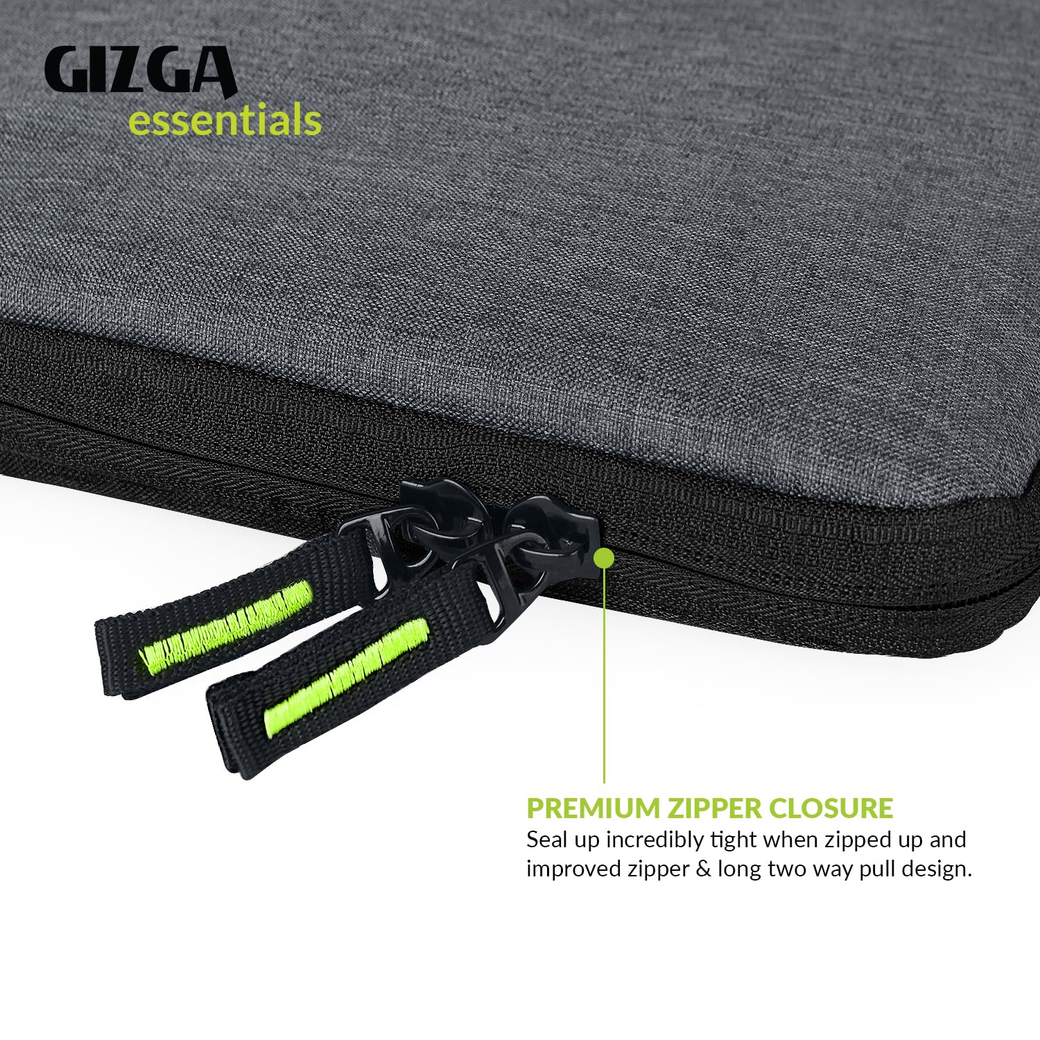 GIZGA essentials Laptop Bag Sleeve Case Cover Pouch for 15.6 Inch Laptop/MacBook, Office/College Laptop Bag for Men & Women, Side Handle, Multiple Pockets, Water Repellent, Shock Absorber, Grey