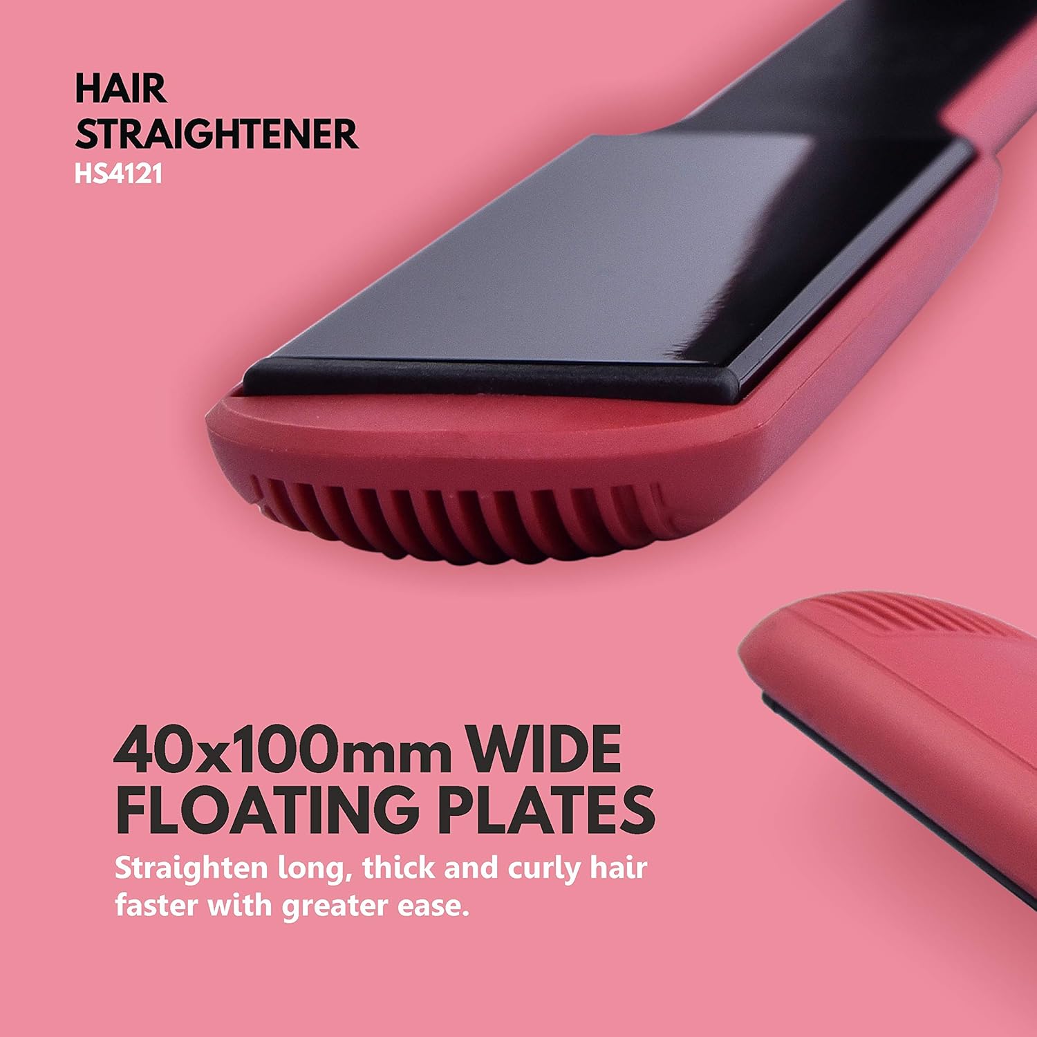 Havells Wide Plate Hair Straightener - HS4121 (Red_Free Size)