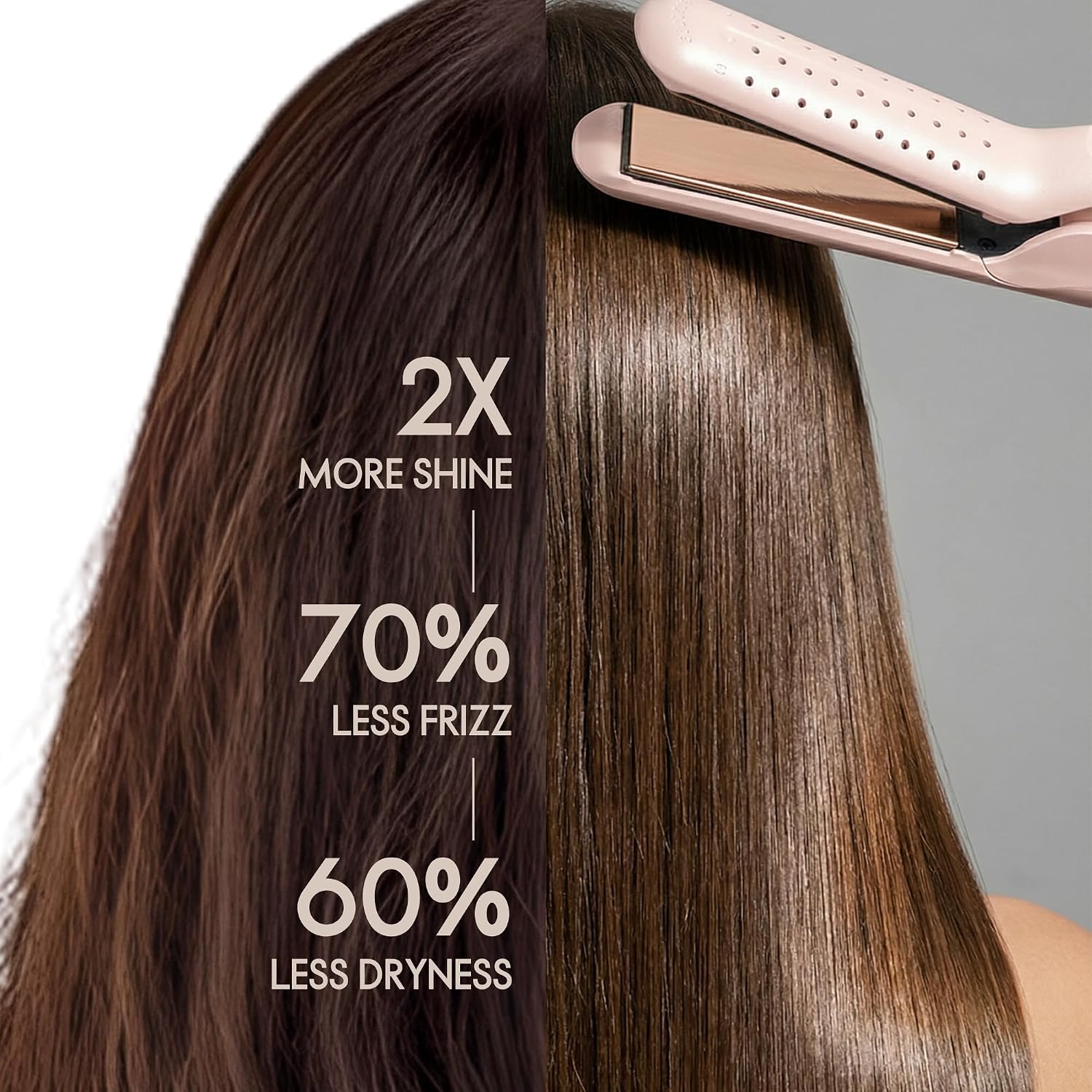 ELLE Hair Straightener Curler Ceramic Plates Airflow Technology | Ceramic-coated plates, airflow technology, fast heat-up, lightweight ergonomic design for home or travel use