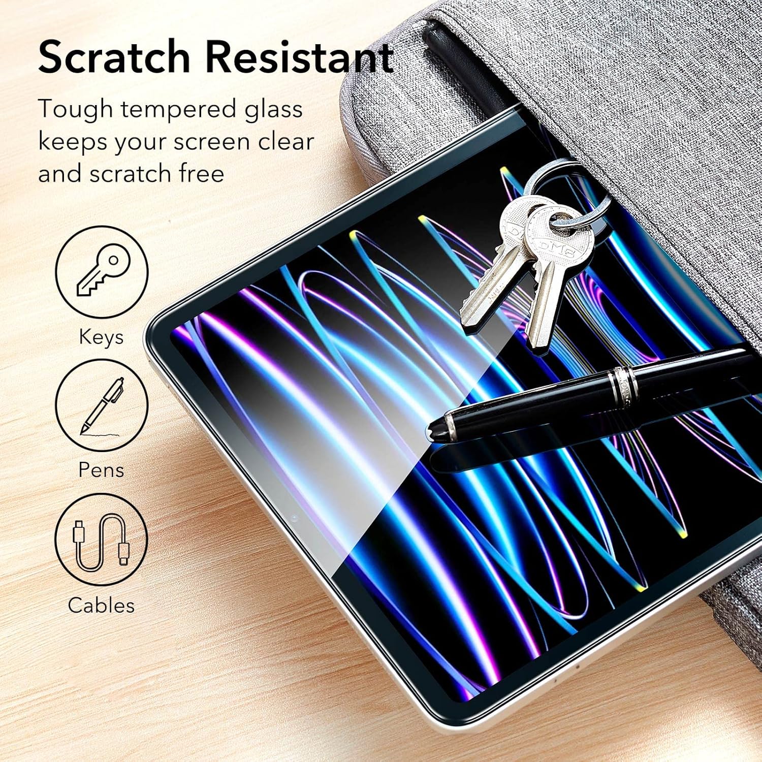 ESR 2 Pack Screen Protector for iPad Air 5th/4th Generation (2022/2020)，iPad Pro 11 Inch (2022/2021/2020/2018) Screen Protector, Tempered-Glass Film with Alignment Frame, Anti-Scratch, HD Clarity
