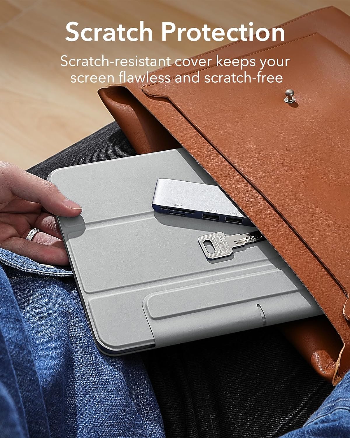 ESR for iPad Pro 11 inch Case M4 Cover (2024, 5th Gen), Powerful Magnetic, Slim Trifold Stand Case, Supports Pencil Pro and Pencil (USB-C), Auto Wake/Sleep, Durable Protection, Rebound Series, Grey