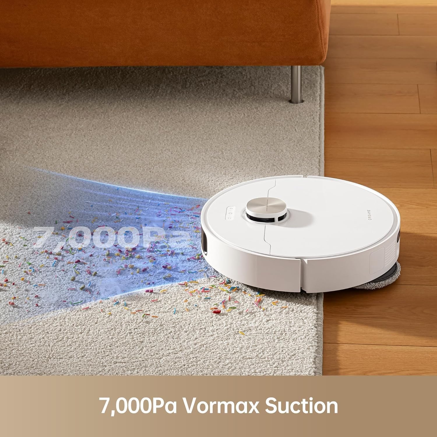 DREAME L10S Pro Ultra Robotic Vacuum Cleaner, Heat Robot with Mop, Mop Extend, 7000Pa Suction, Auto Care and Maintenance, 58 Hot Water Self-Cleaning, Obstacle Avoidance, White, 220 Minutes